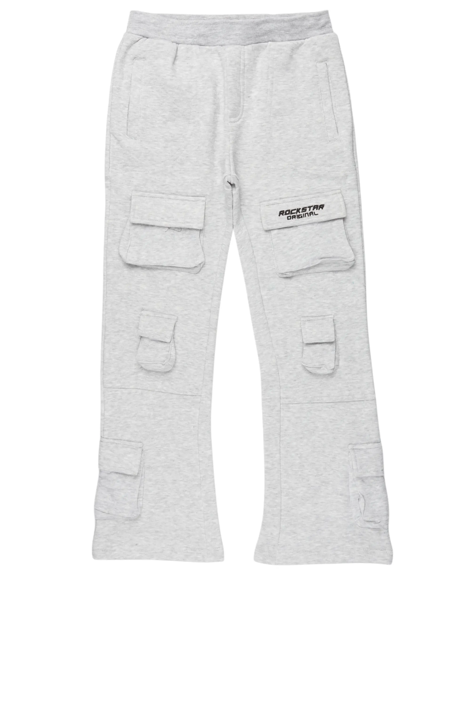 Cashmere JacketsBoys Connor Grey Stacked Flare Track Pant