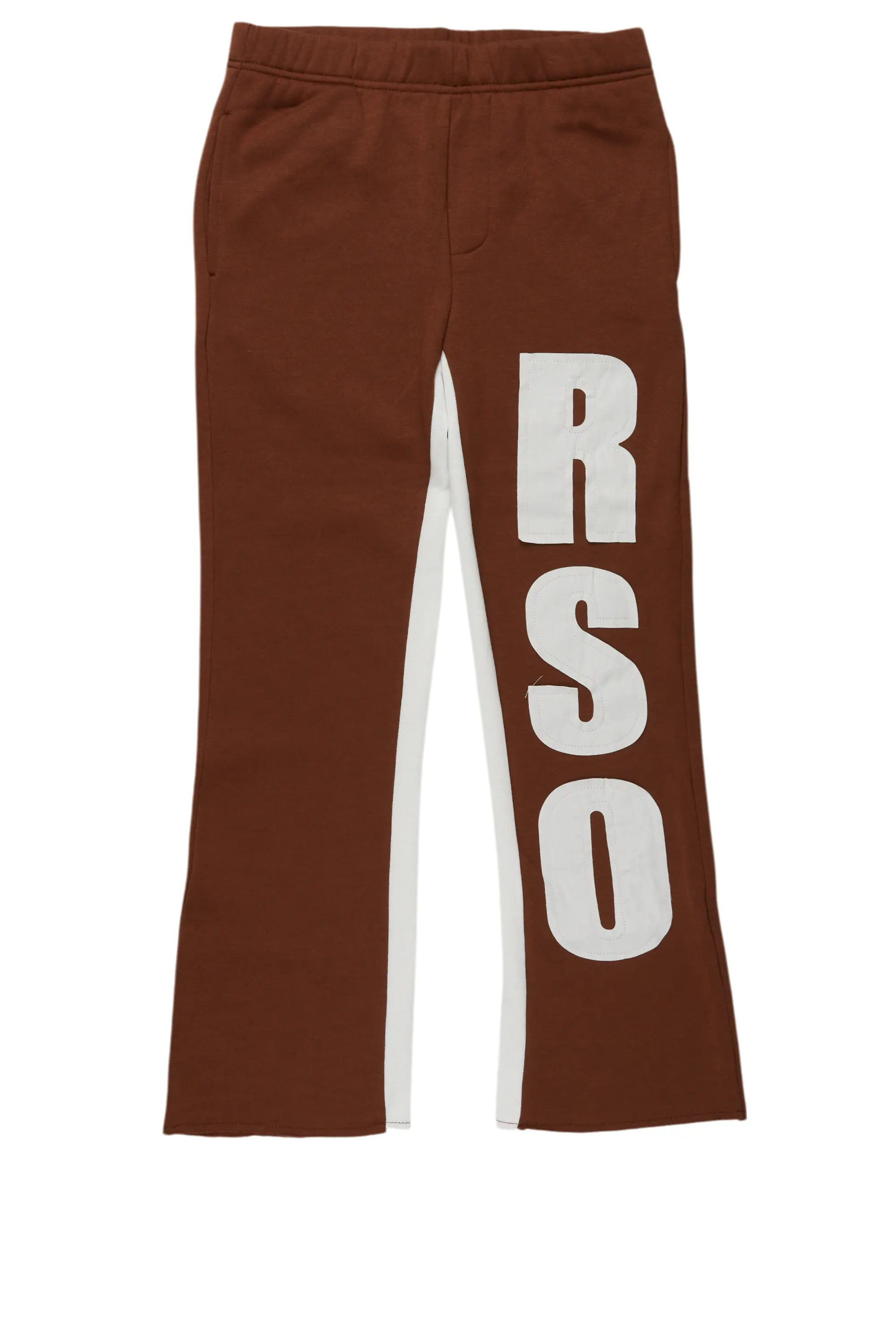 Safari JacketsBoys Uko Brown Stacked Baggy Flare Pant