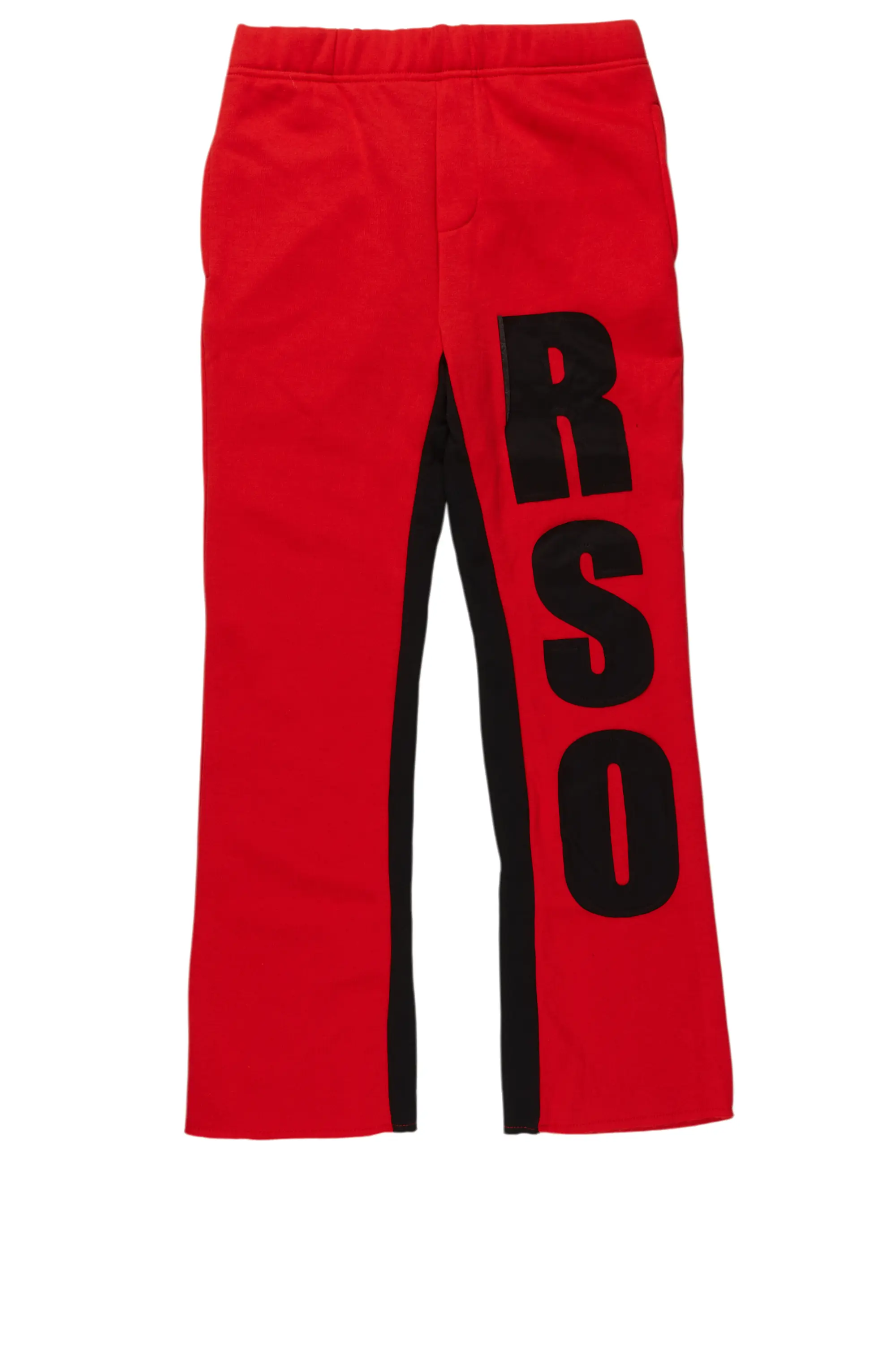 Outdoor JacketsBoys Uko Red Stacked Baggy Flare Pant