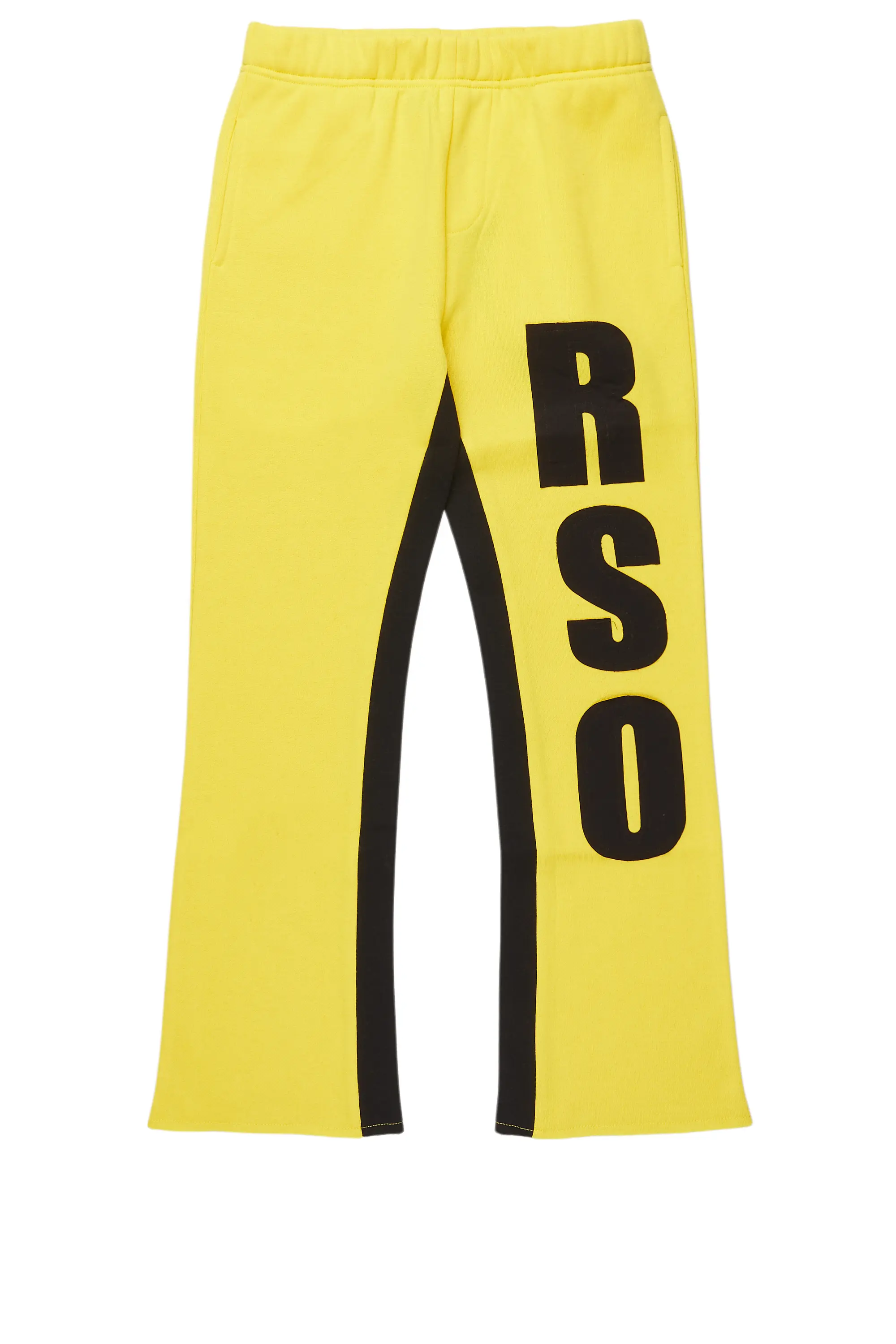 Streetwear JacketsBoys Uko Yellow Stacked Baggy Flare Pant