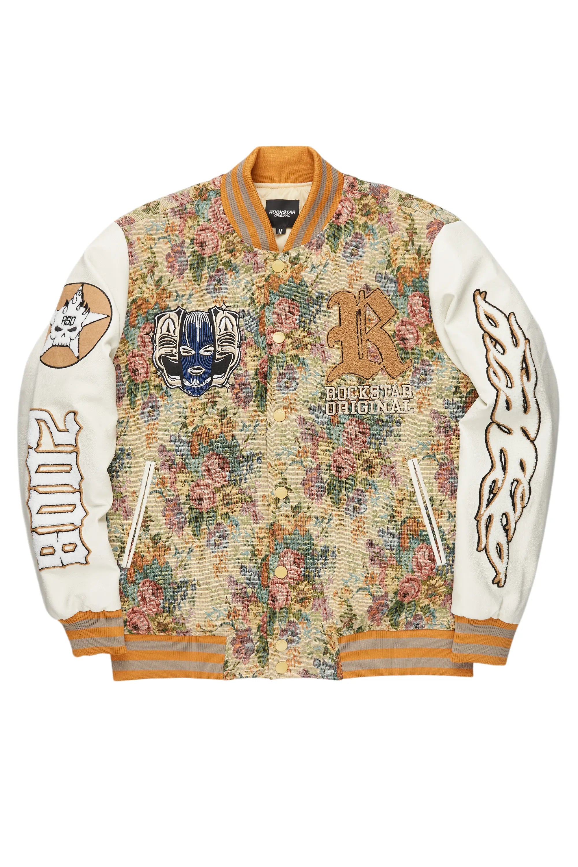 Field JacketsDoron Beige Tapestry Varsity Jacket