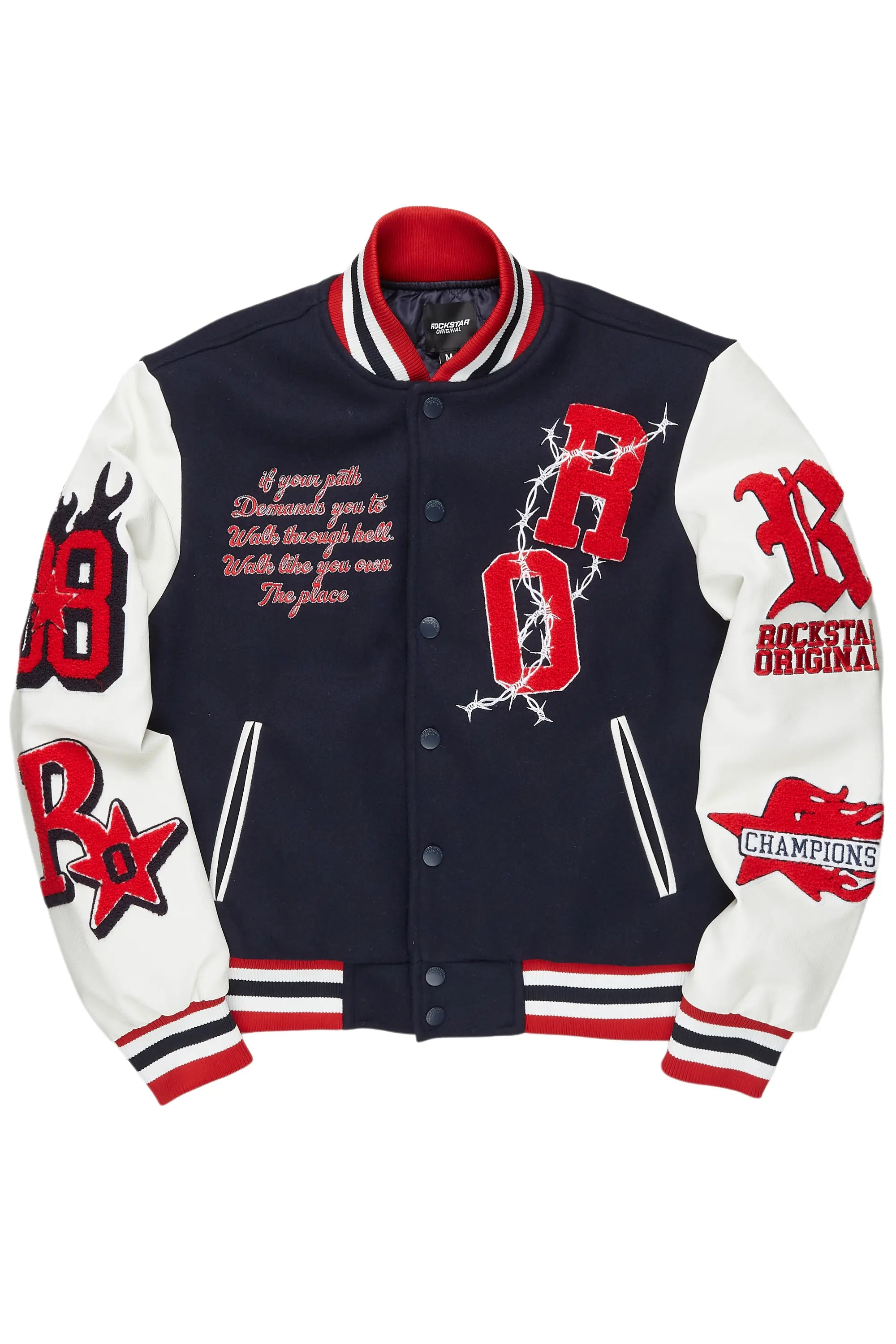 Polyester JacketsSkoll Navy Varsity Jacket