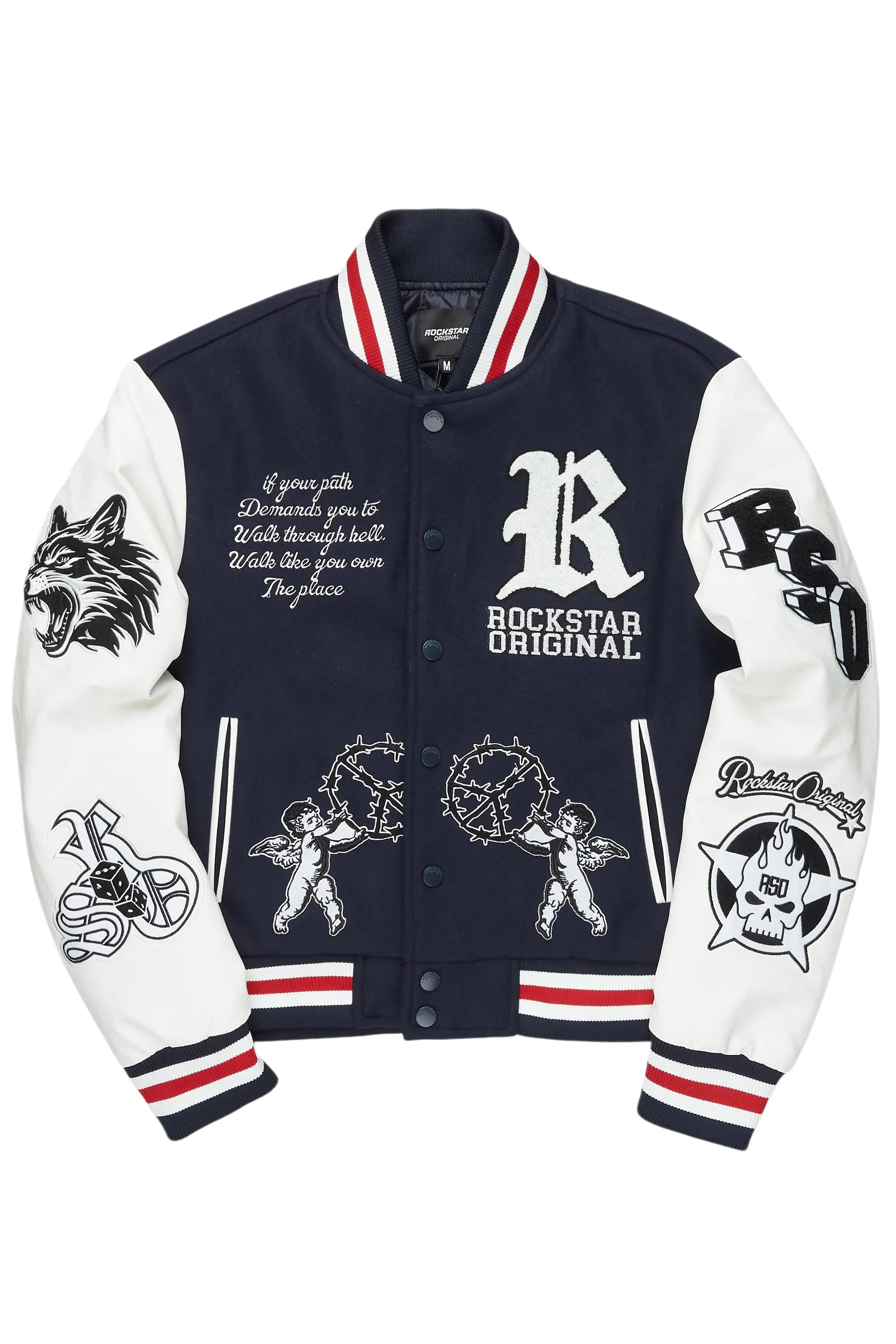 Cropped JacketsAfonso Navy Varsity Jacket