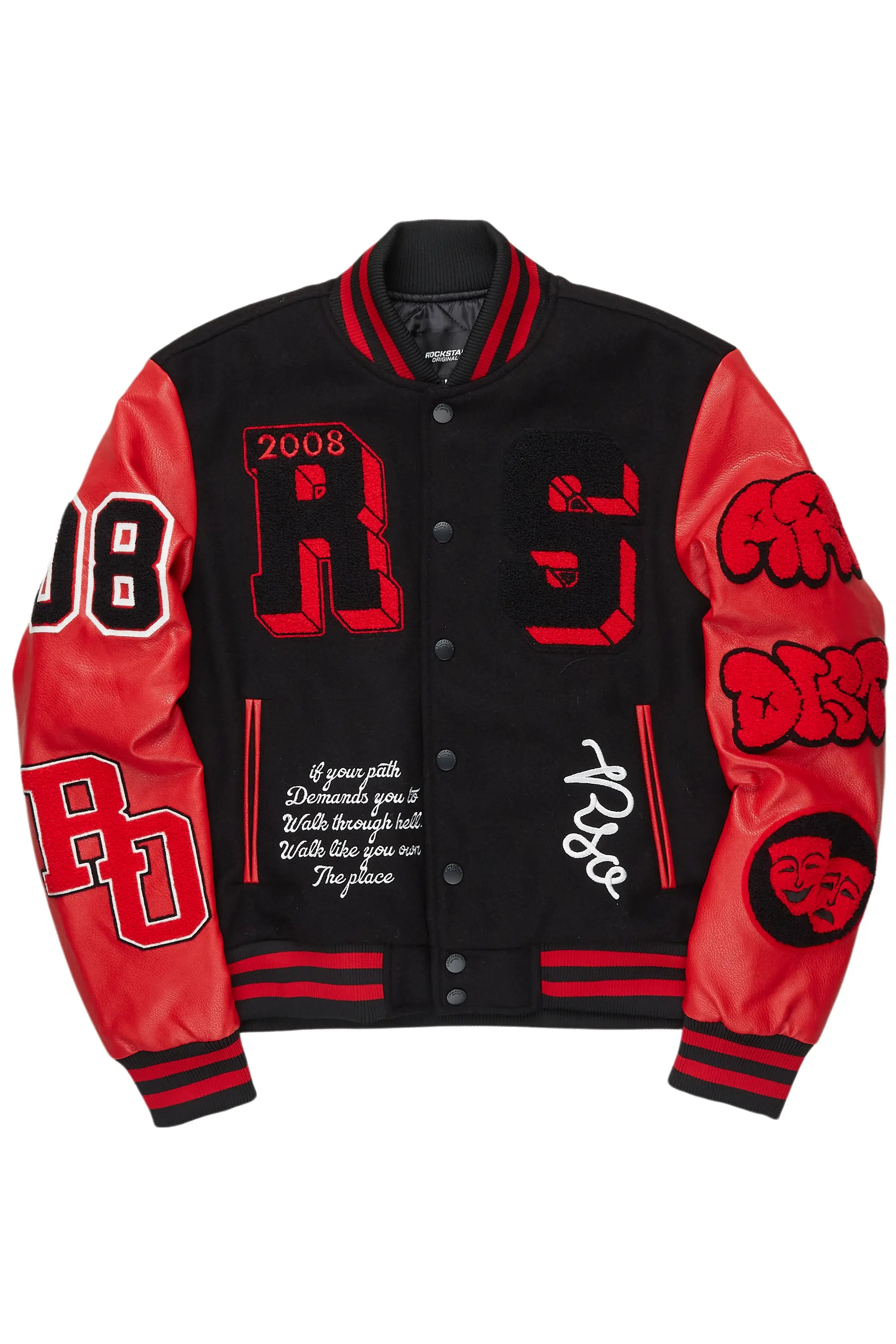 Safari JacketsLeslaw Red/Black Varsity Jacket