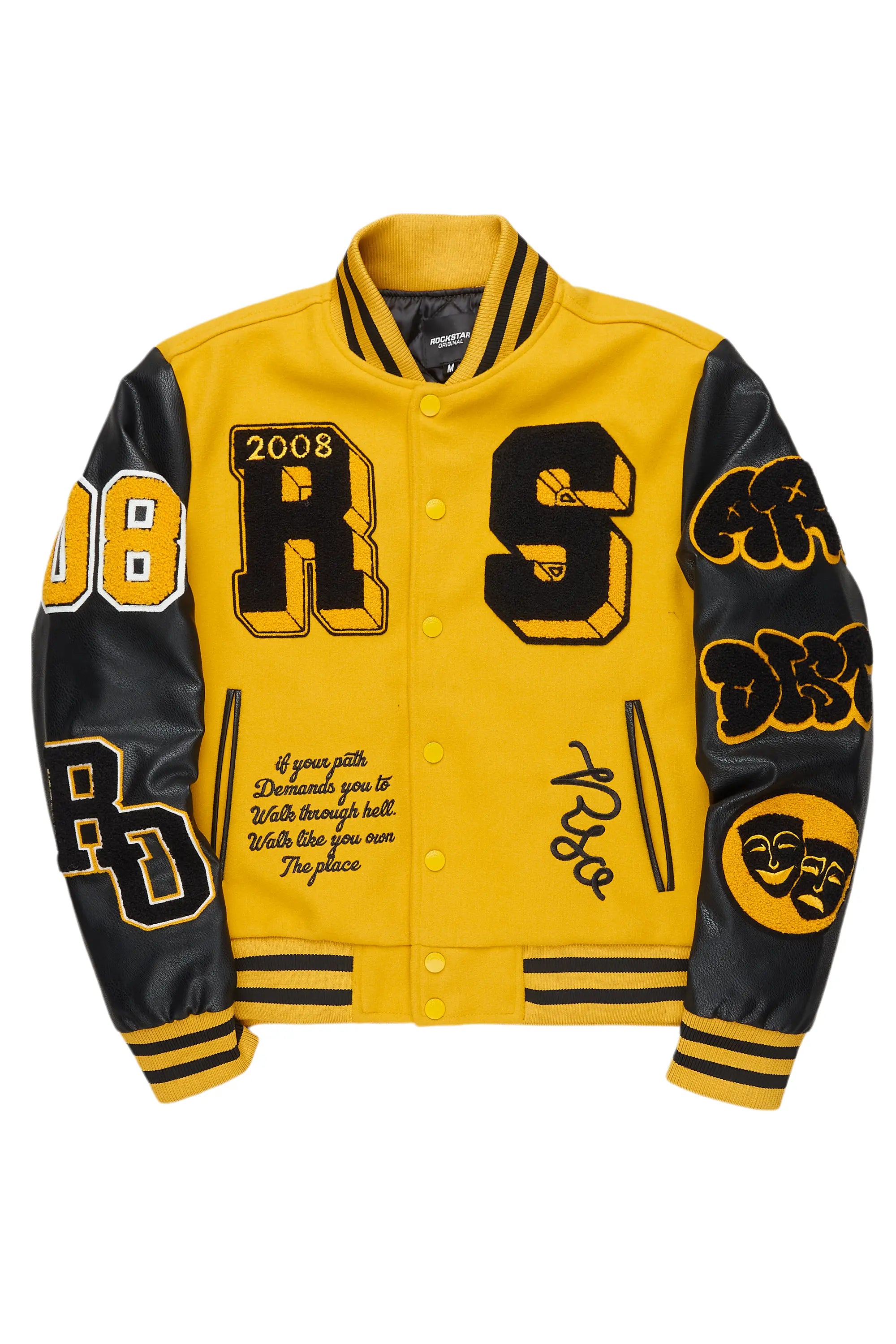 Rain JacketsLeslaw Yellow/Black Varsity Jacket