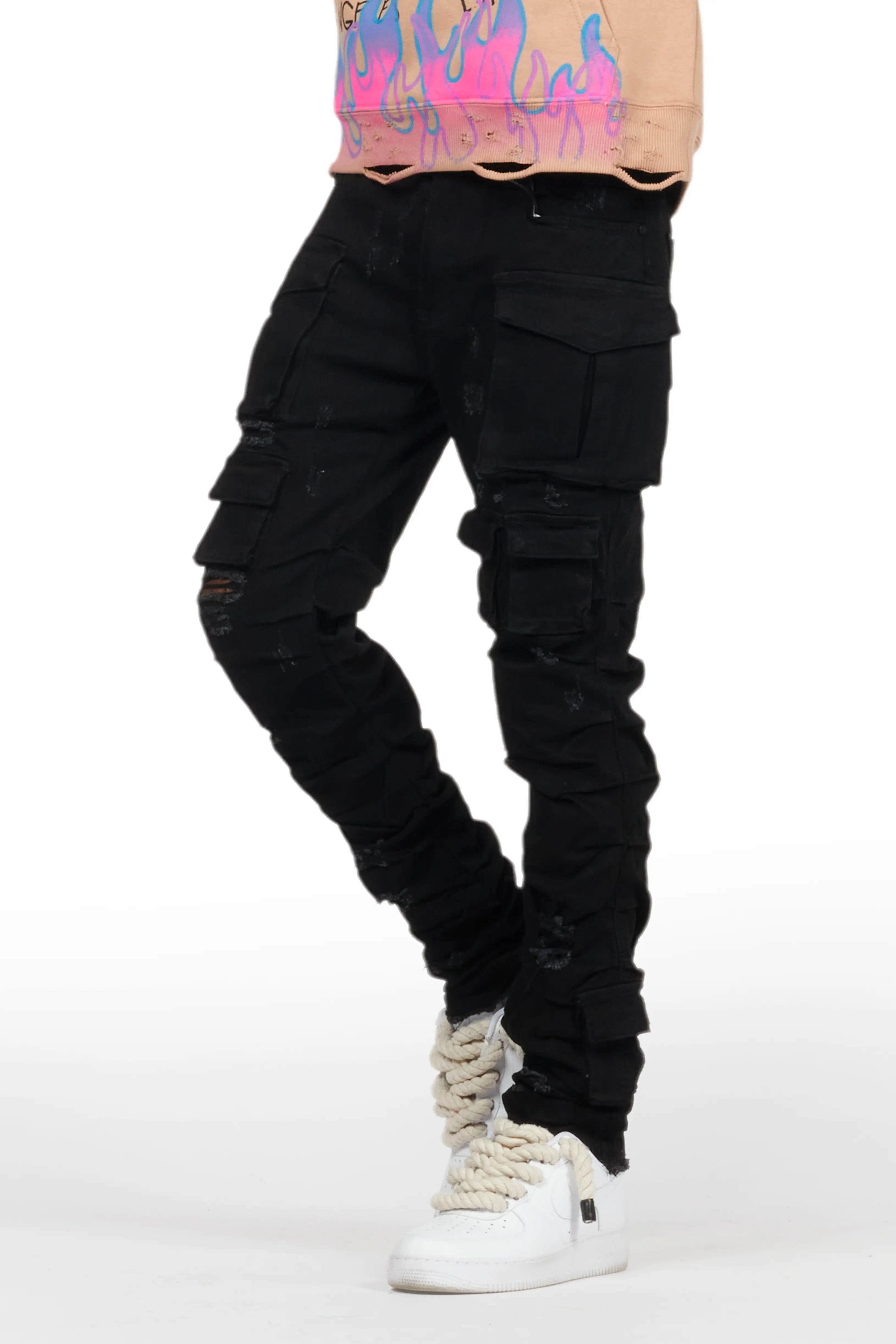 Hooded JacketsGentry Black Slim Fit Jeans