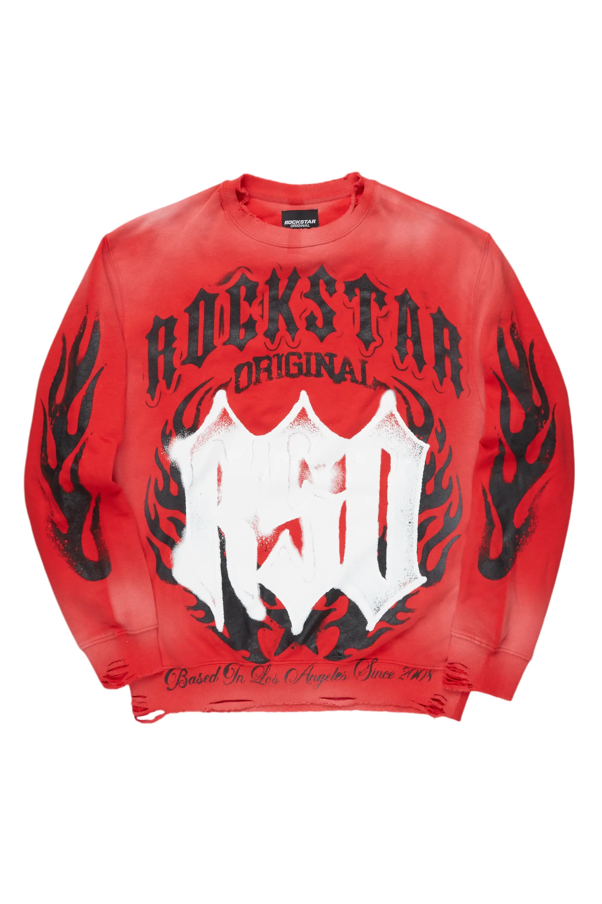 CrewnecklookBoaz Red Graphic Crewneck