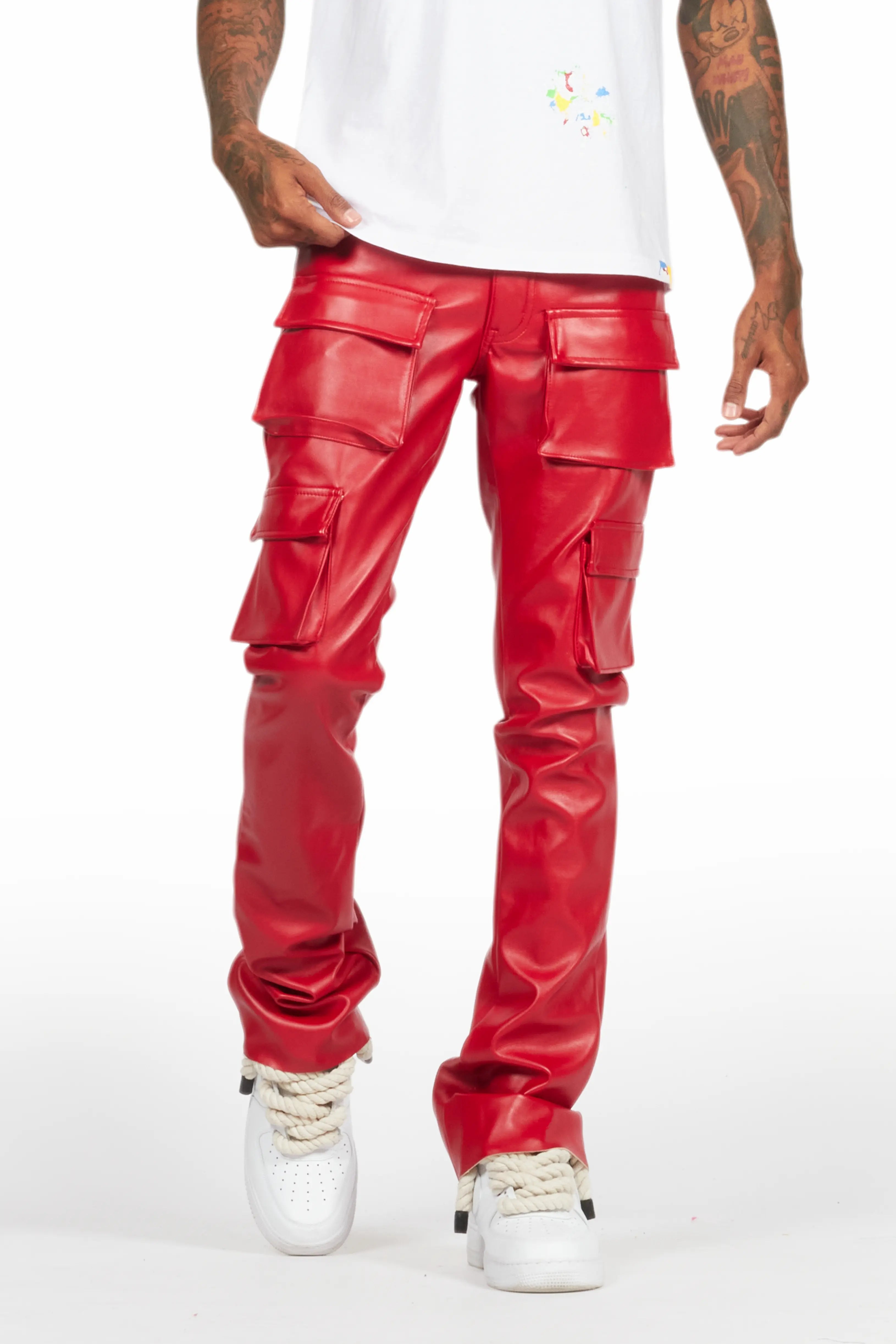 Safari JacketsKhaza Red PU Leather Jean