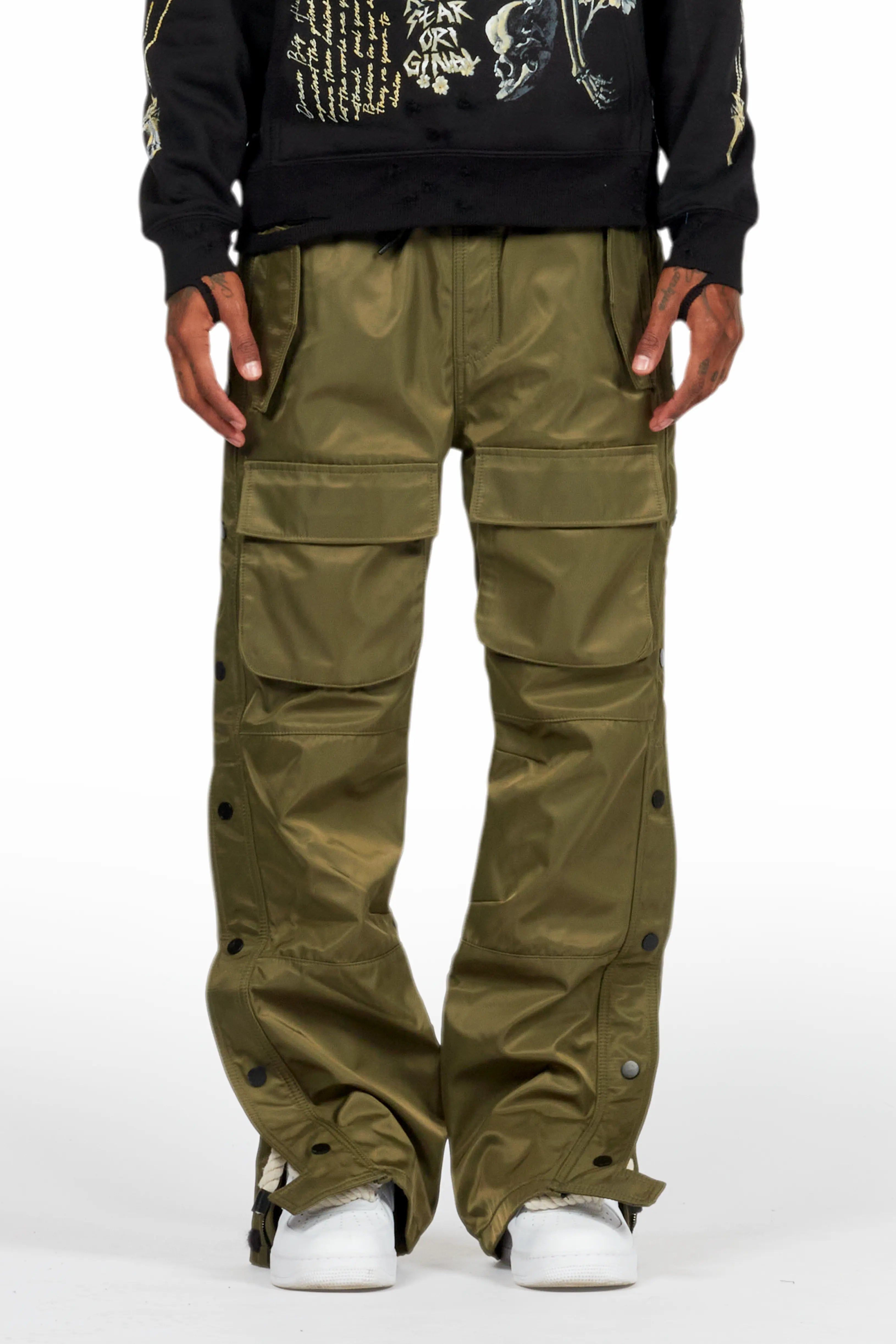 Rain JacketsYuri Olive Nylon Pants