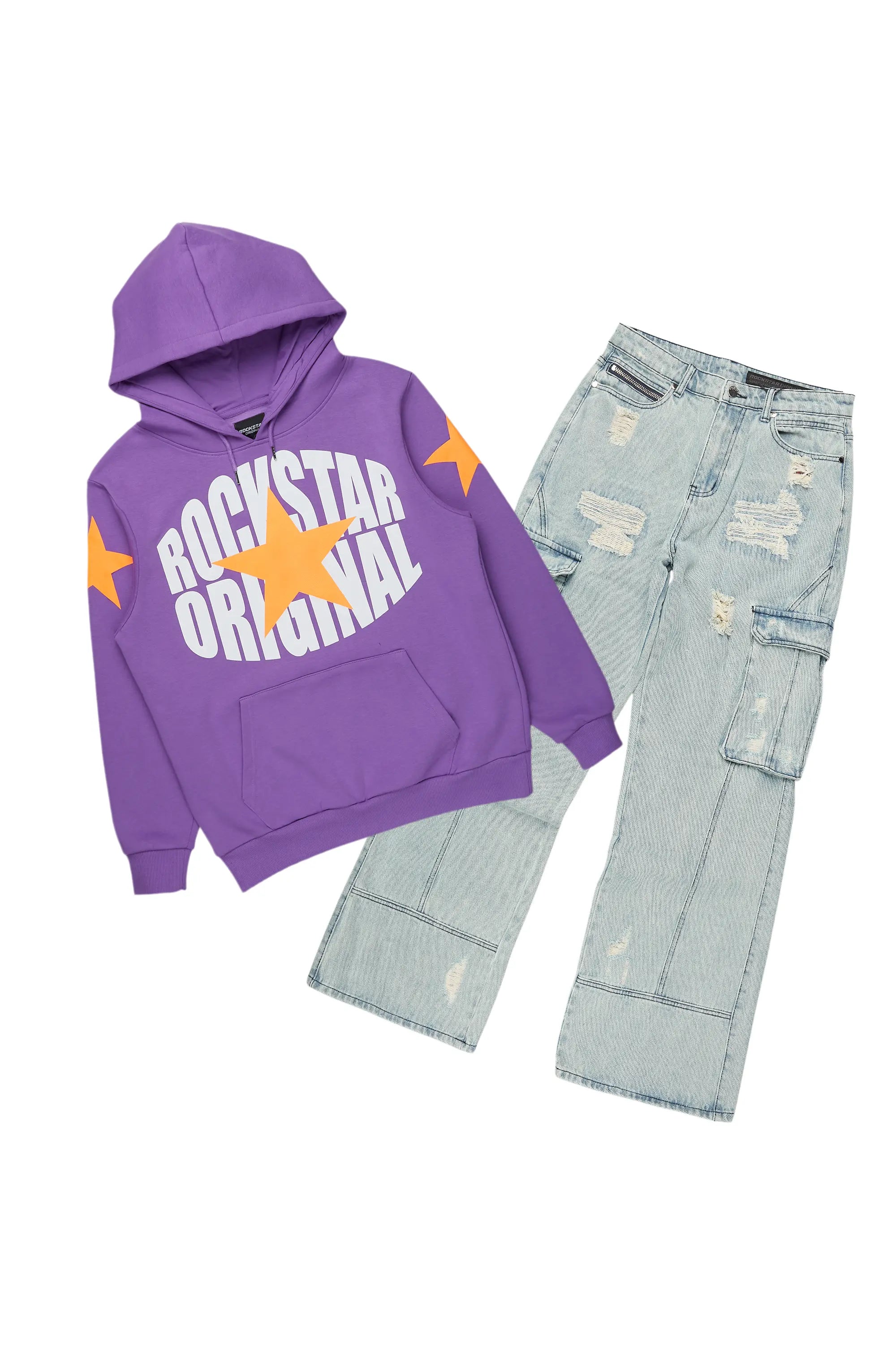 Hooded JacketsHachi Purple Hoodie & Nand Baggy Jean Bundle