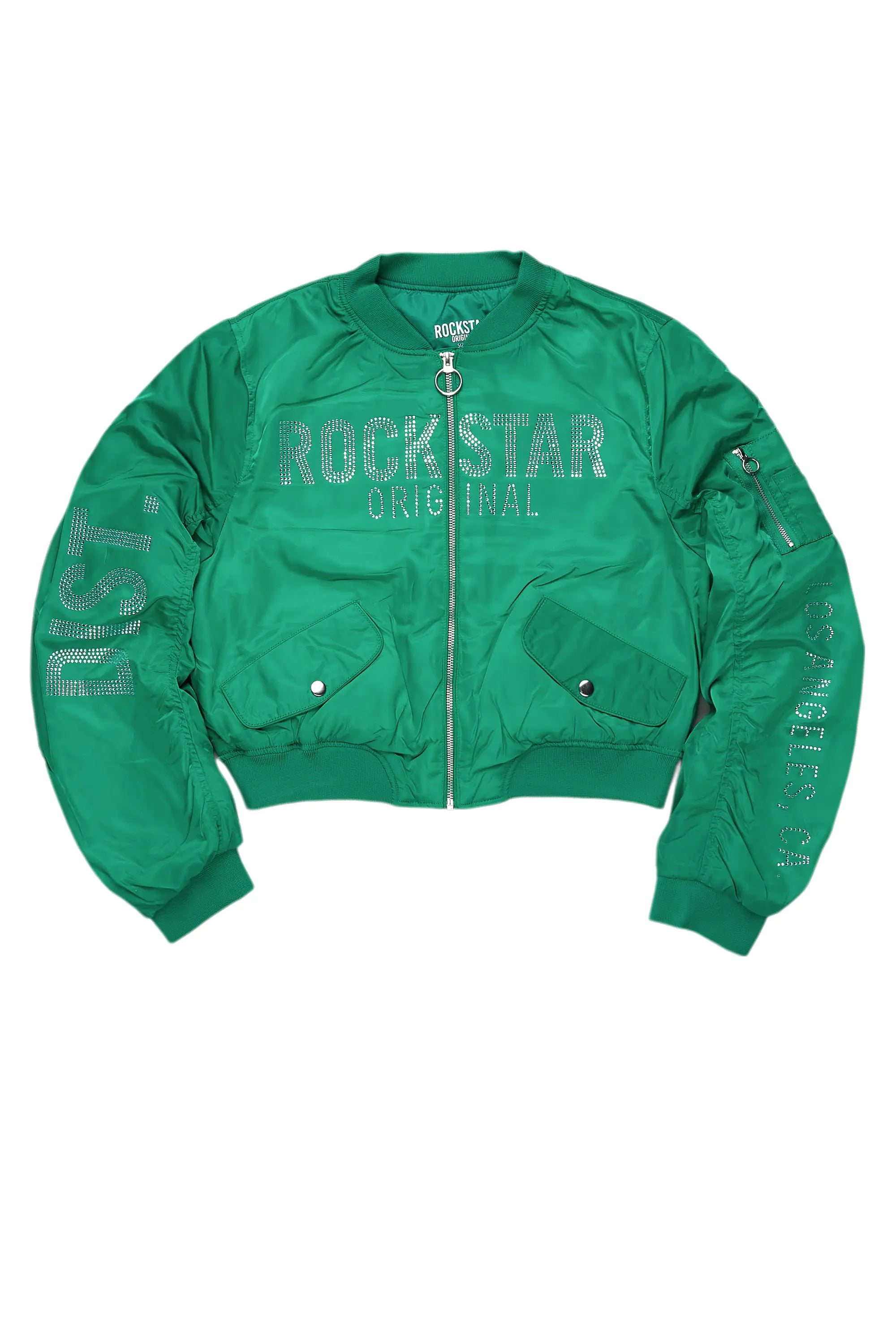 Streetwear JacketsCharneisa Green Bomber Jacket