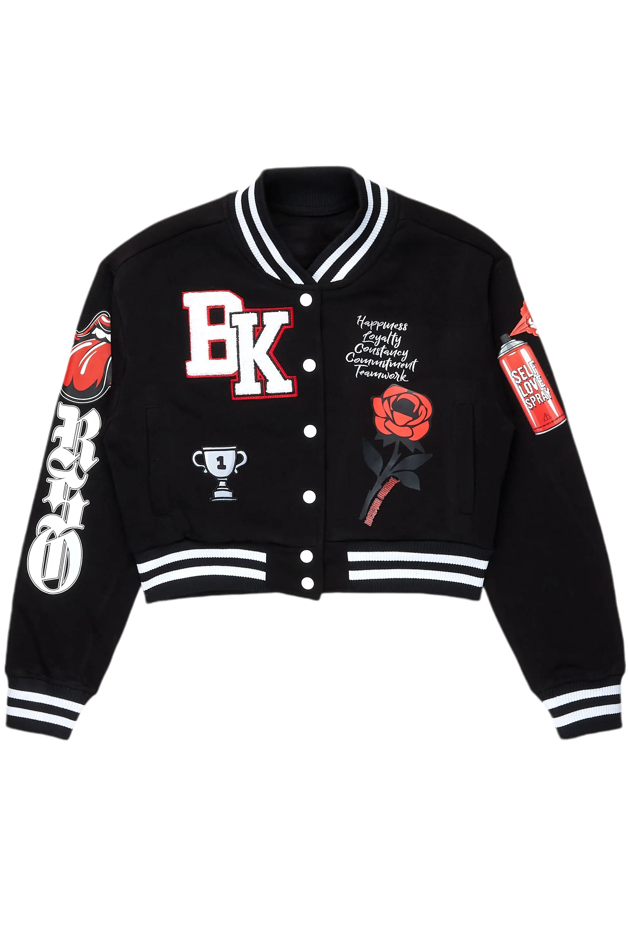 Punk JacketsEboni Black Varsity Jacket