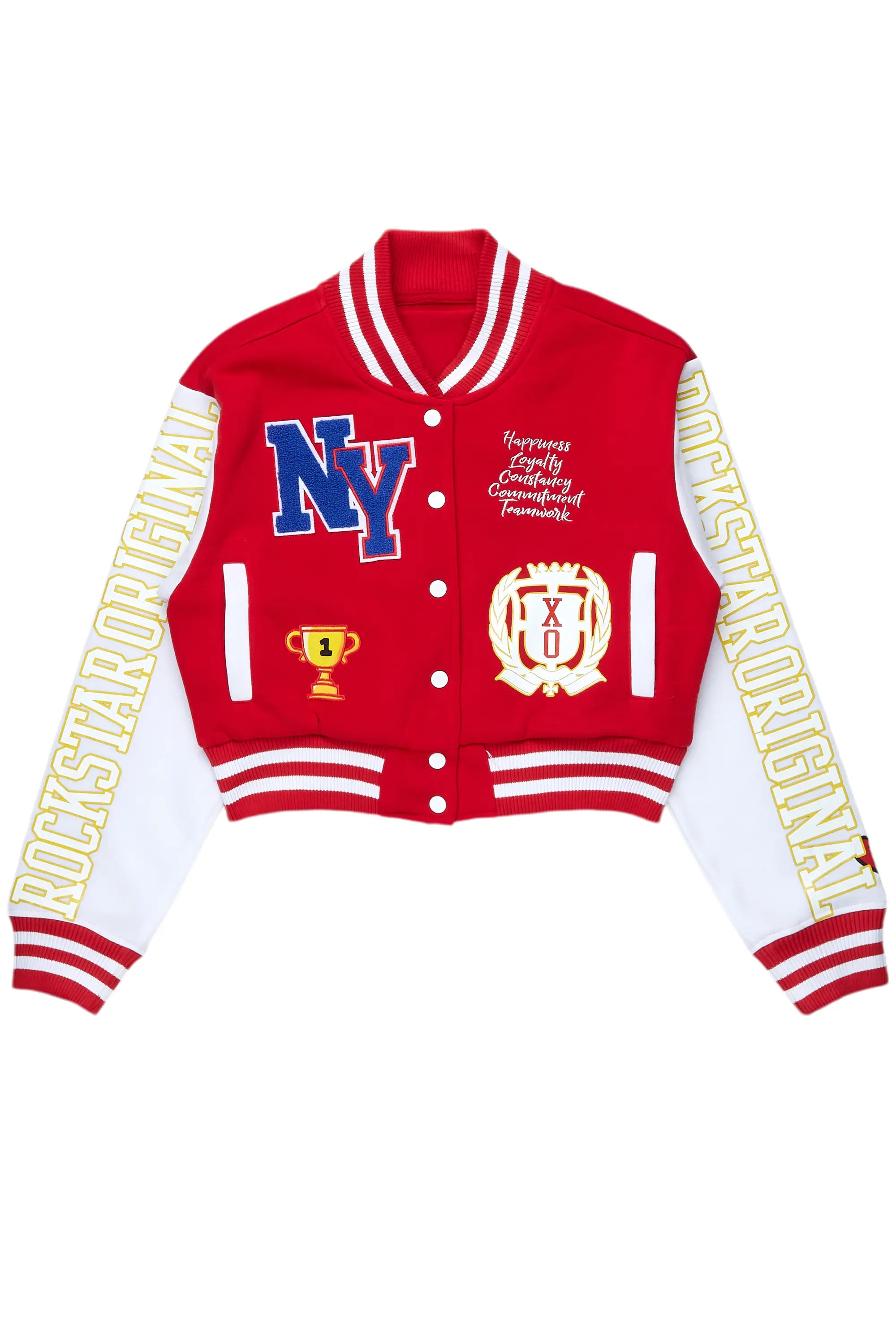 Travel JacketsBrelynn Red Varsity Jacket