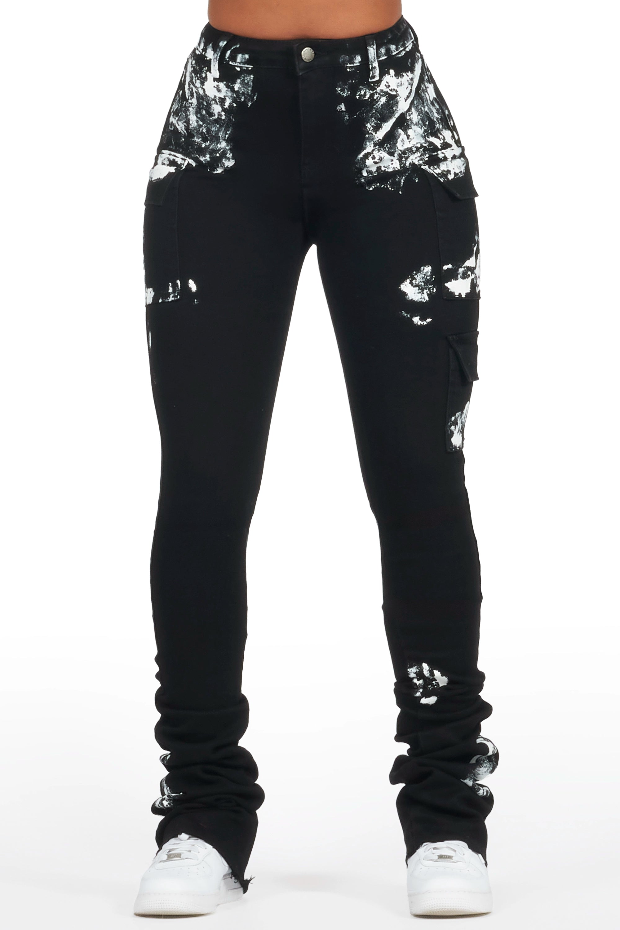 BlazersShannona Black Painted Super Stacked Jean