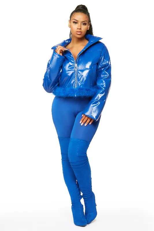 Branded JacketsSaylor Royal Blue PU Puffer Jacket