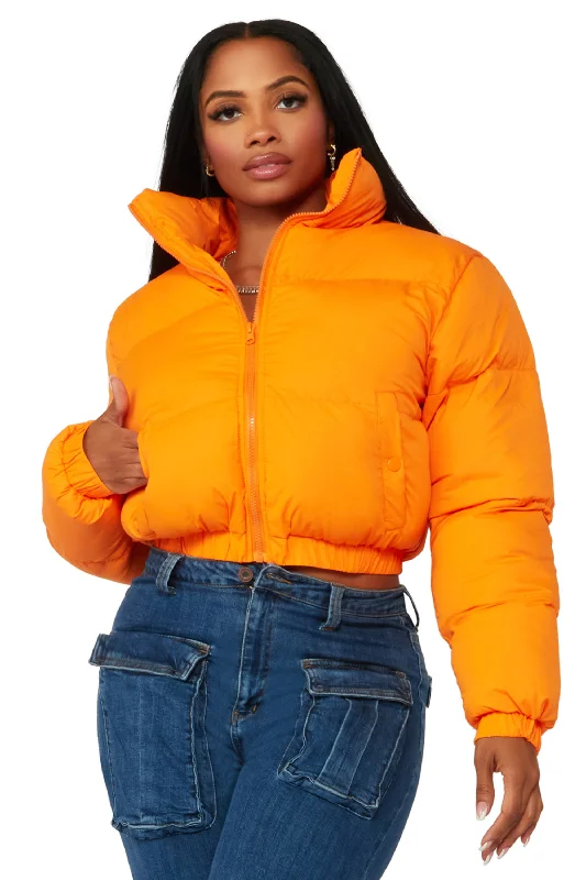 Hemp JacketsNala Orange Puffer Jacket