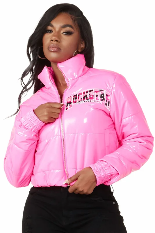 Field JacketsKeepin' Secrets Fuchsia Puffer Jacket