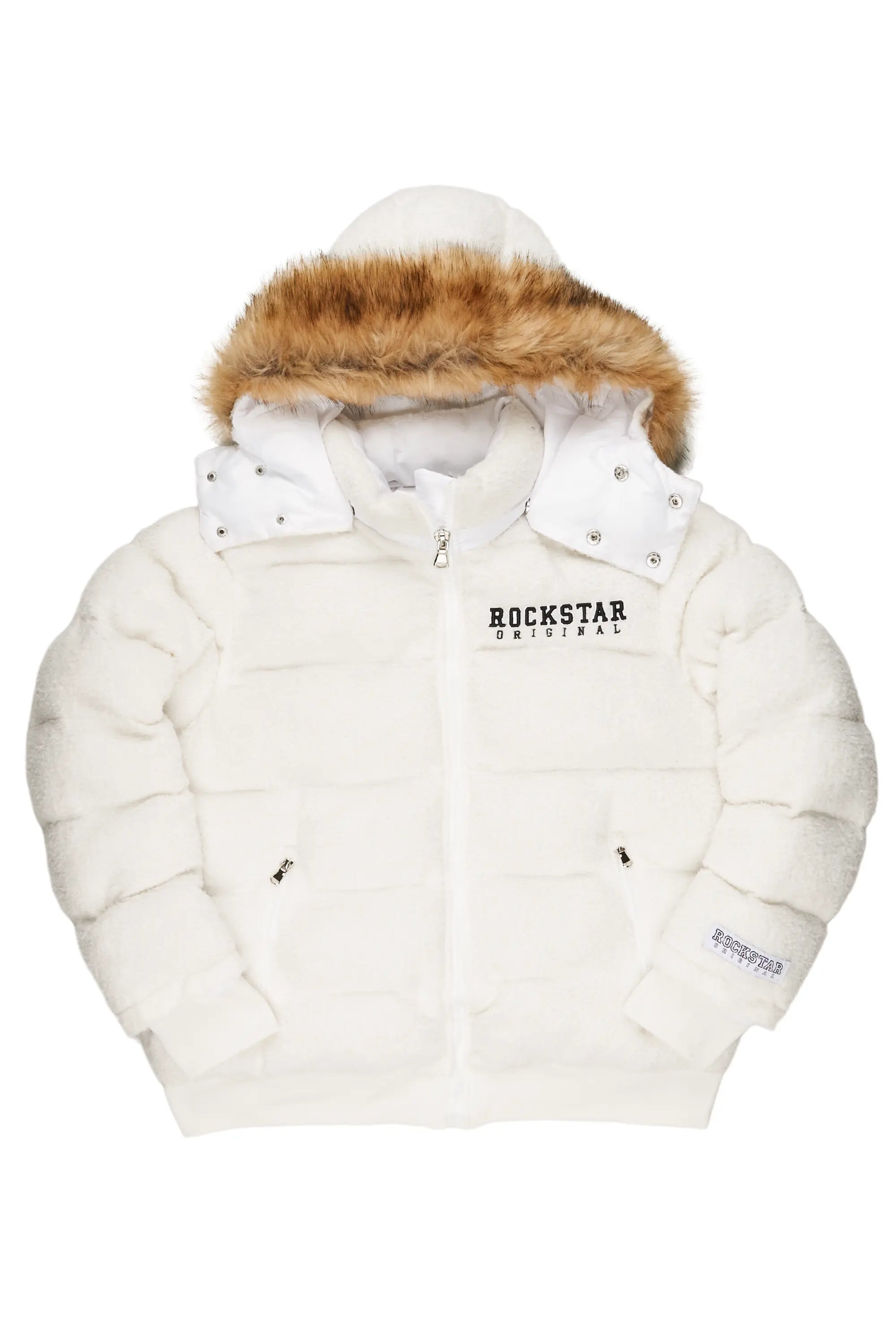 Fleece JacketsKesia White Puffer Jacket