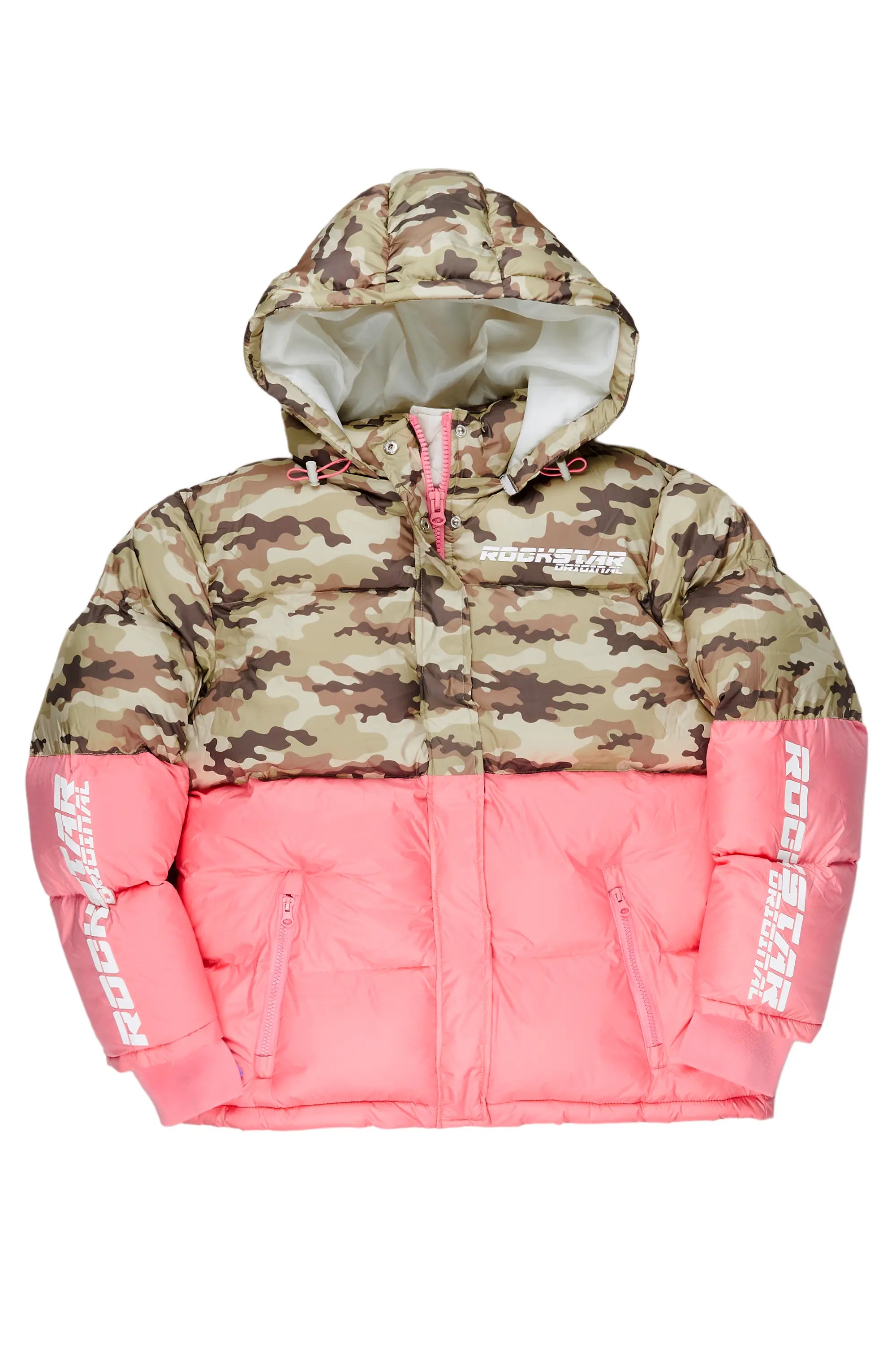 Cultural JacketsJennay Pink/Camo Puffer Jacket