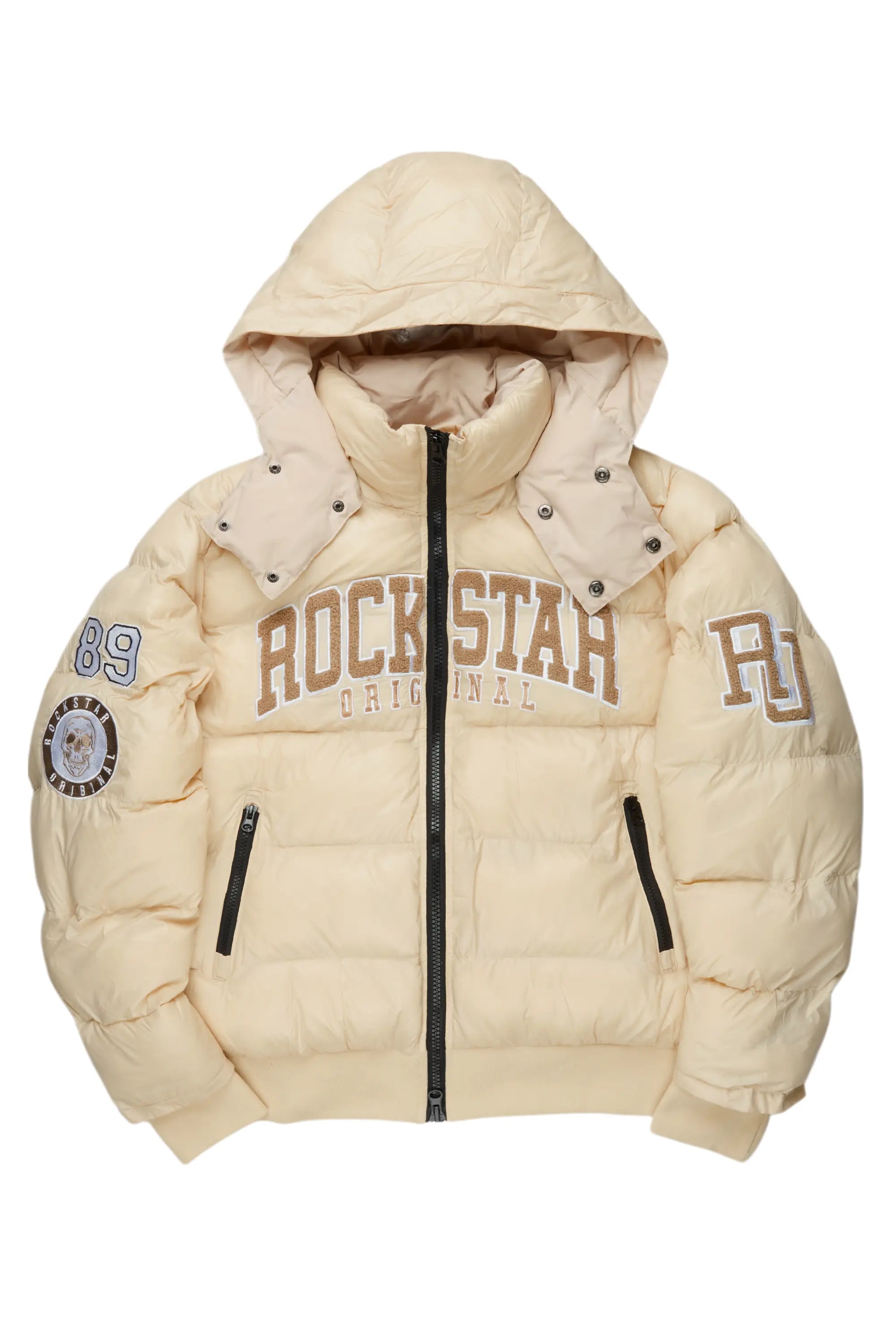 Denim JacketsEsmeralda Beige Puffer Jacket