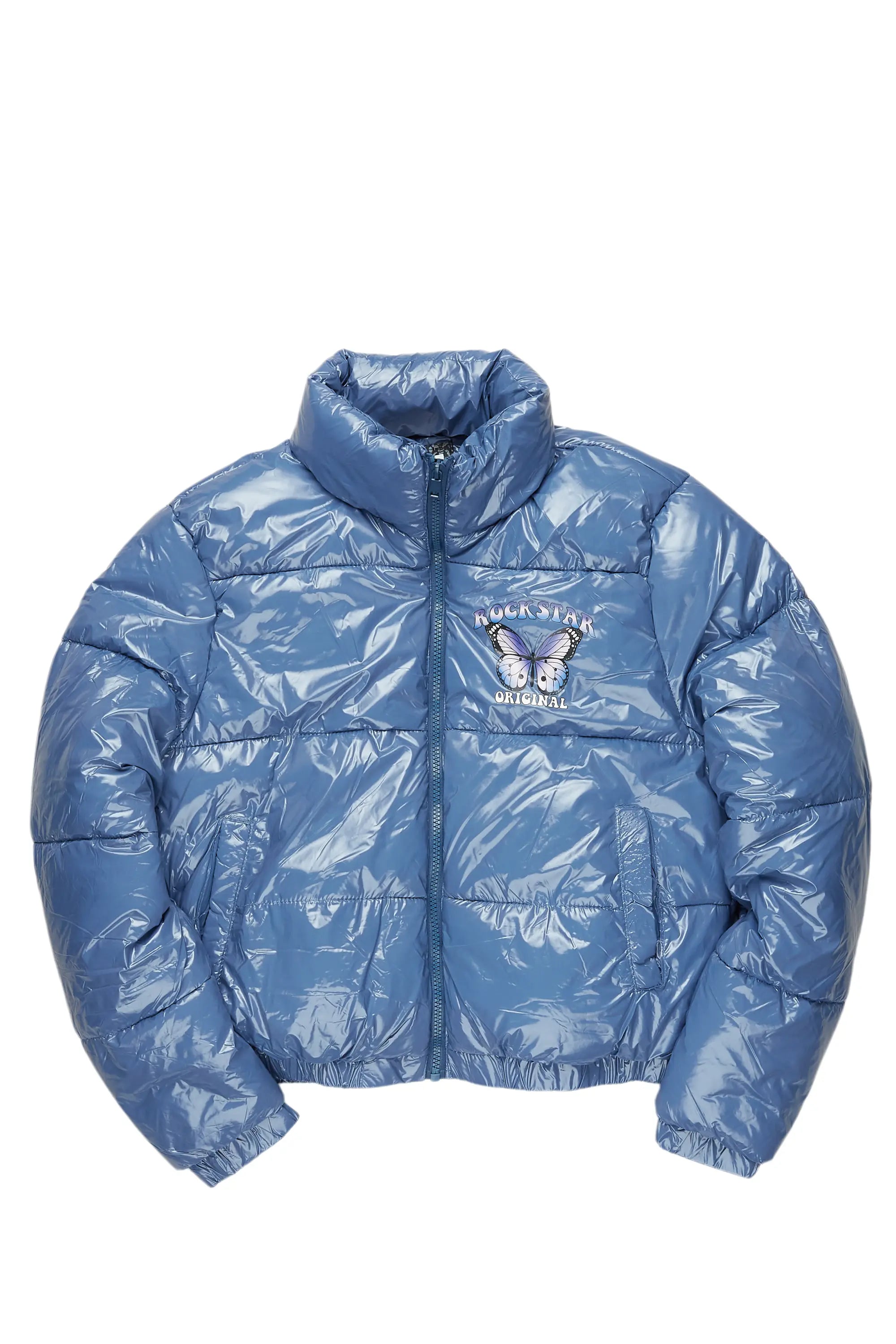 Windproof JacketsCecilia Blue Puffer Jacket