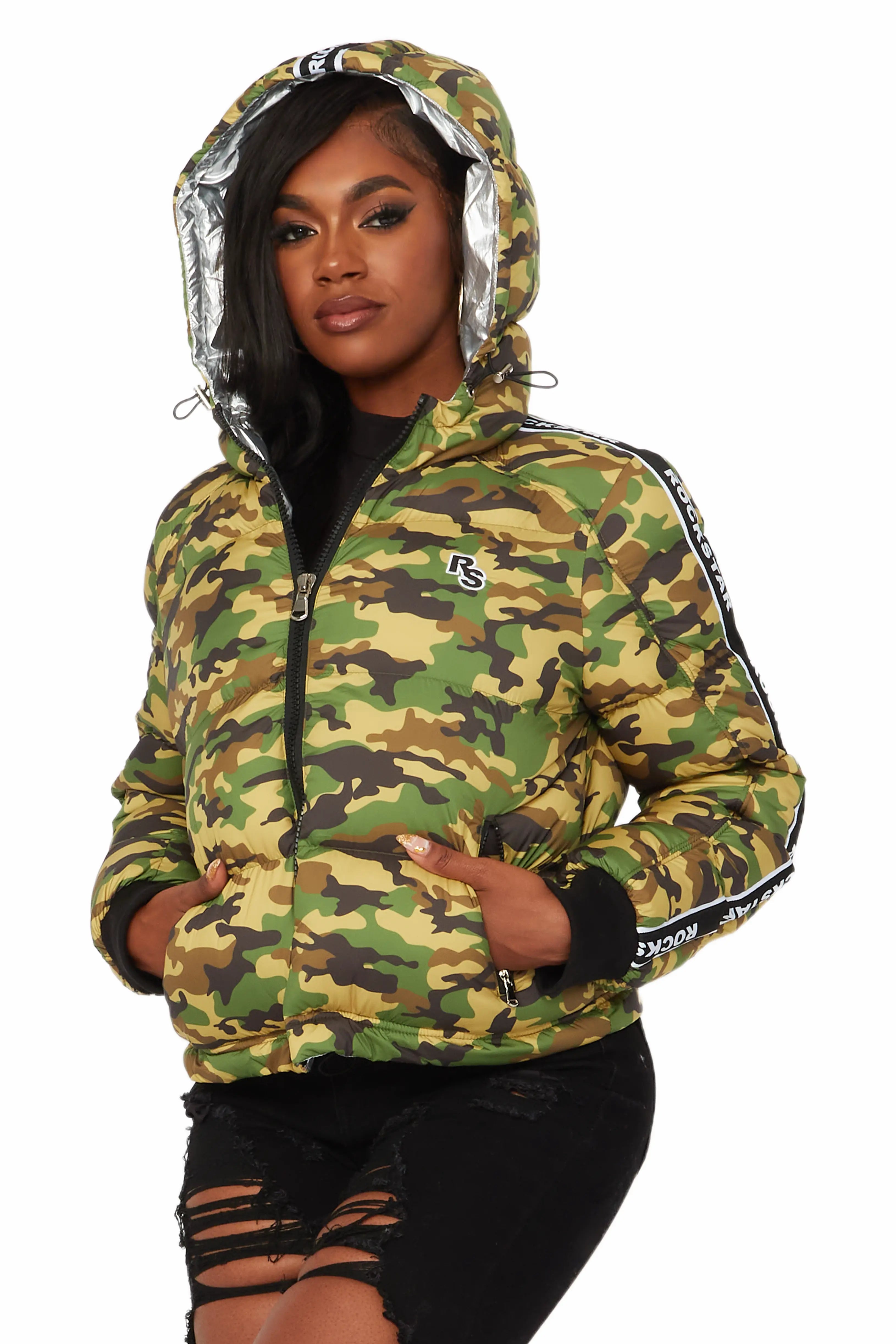 Lounge JacketsJackey Camo Puffer Jacket