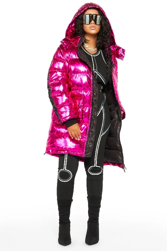 Varsity JacketsNikita Pink Long Puffer Jacket