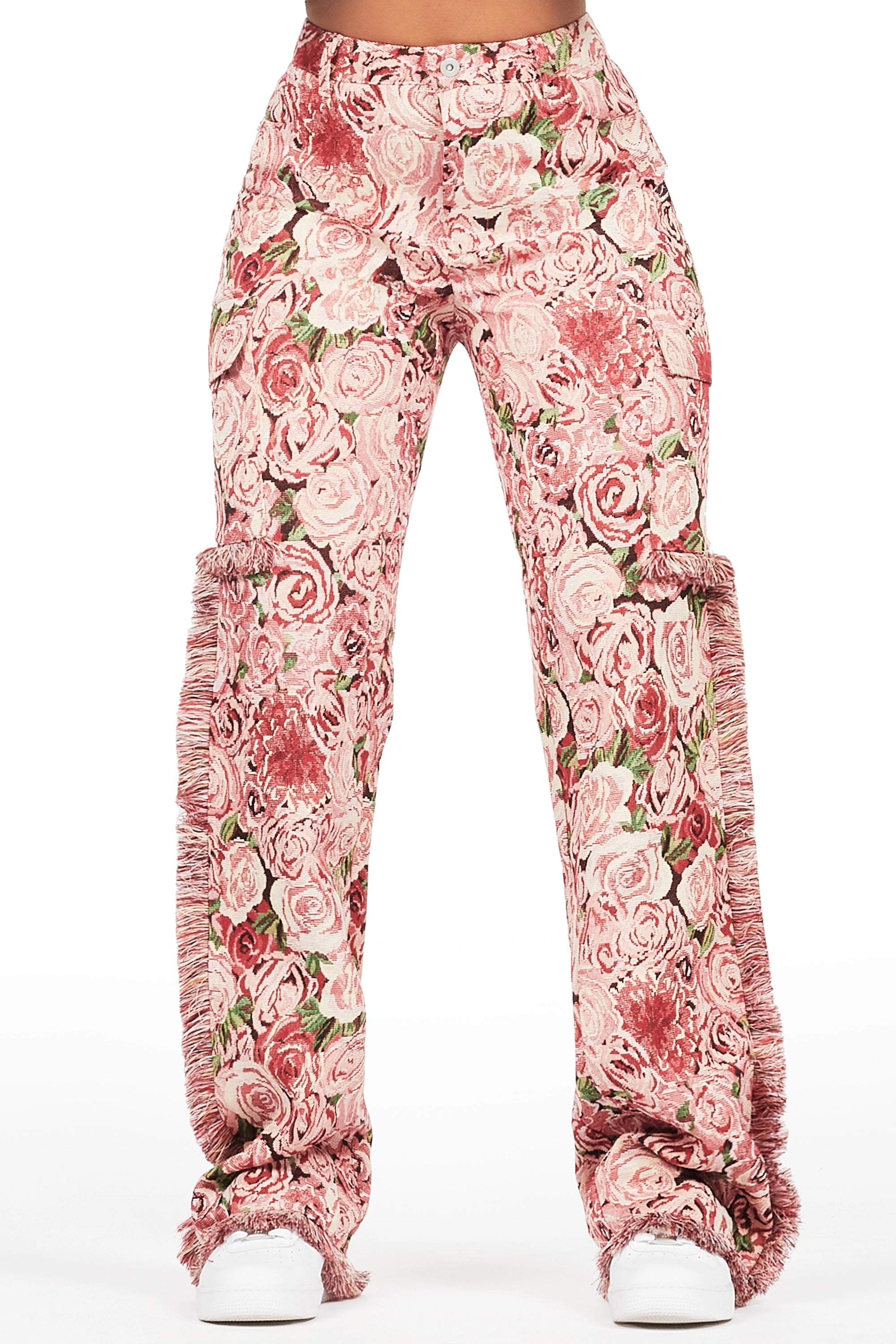 Varsity JacketsDarresha Pink Floral Tapestry Stacked Pant