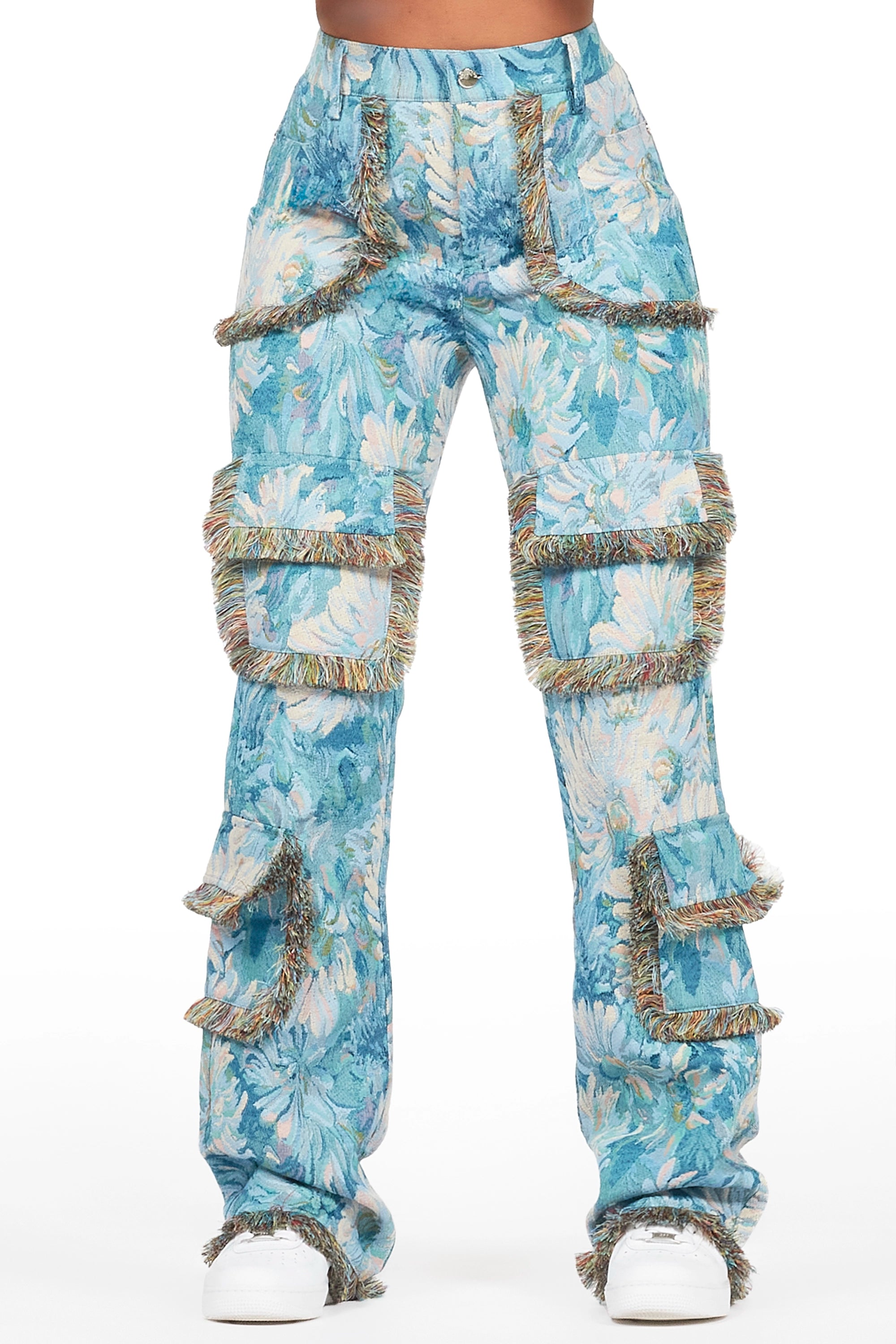 Sherpa JacketsTakecia Blue Tapestry Stacked Pant