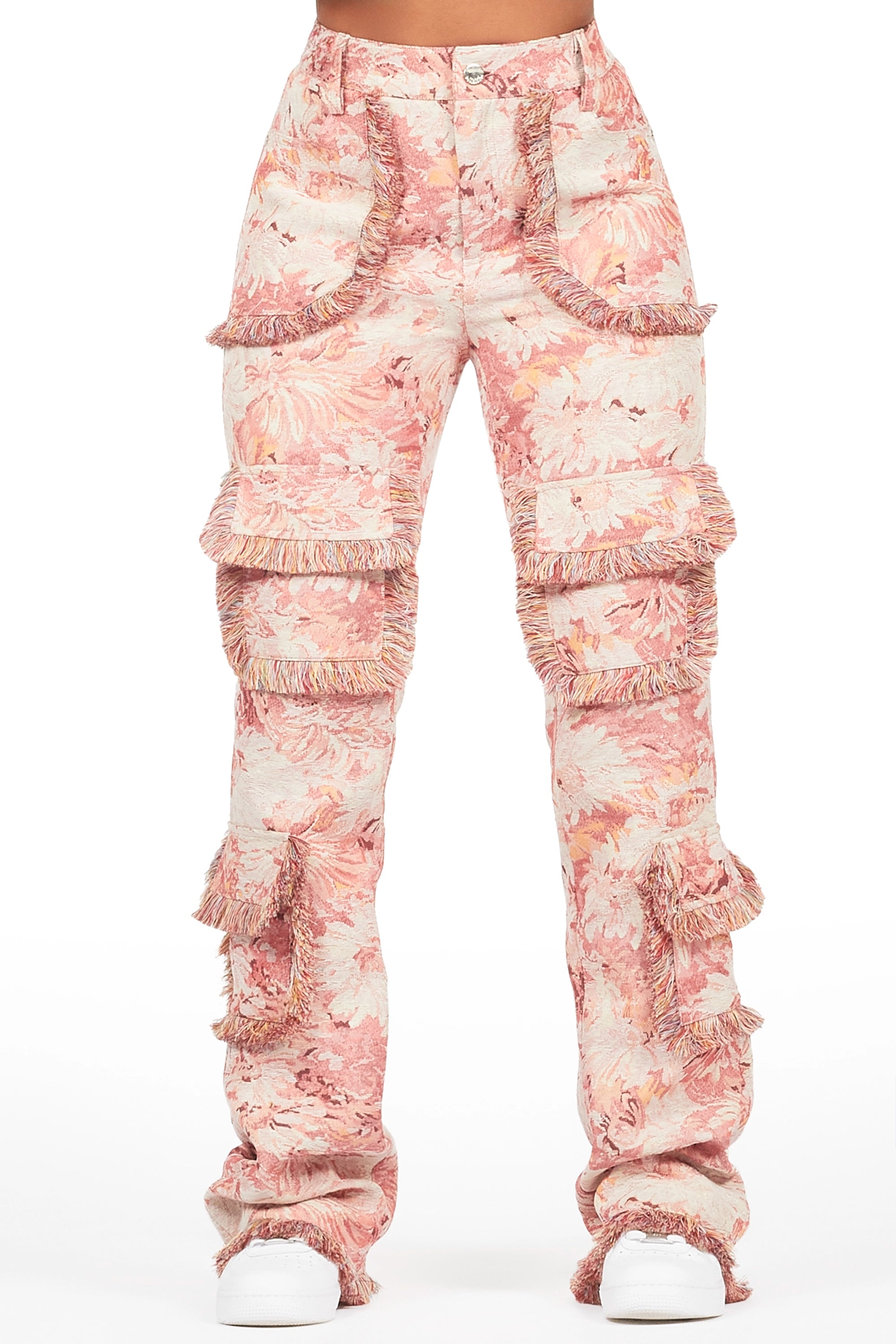 Velvet JacketsTakecia Pink Tapestry Stacked Pant