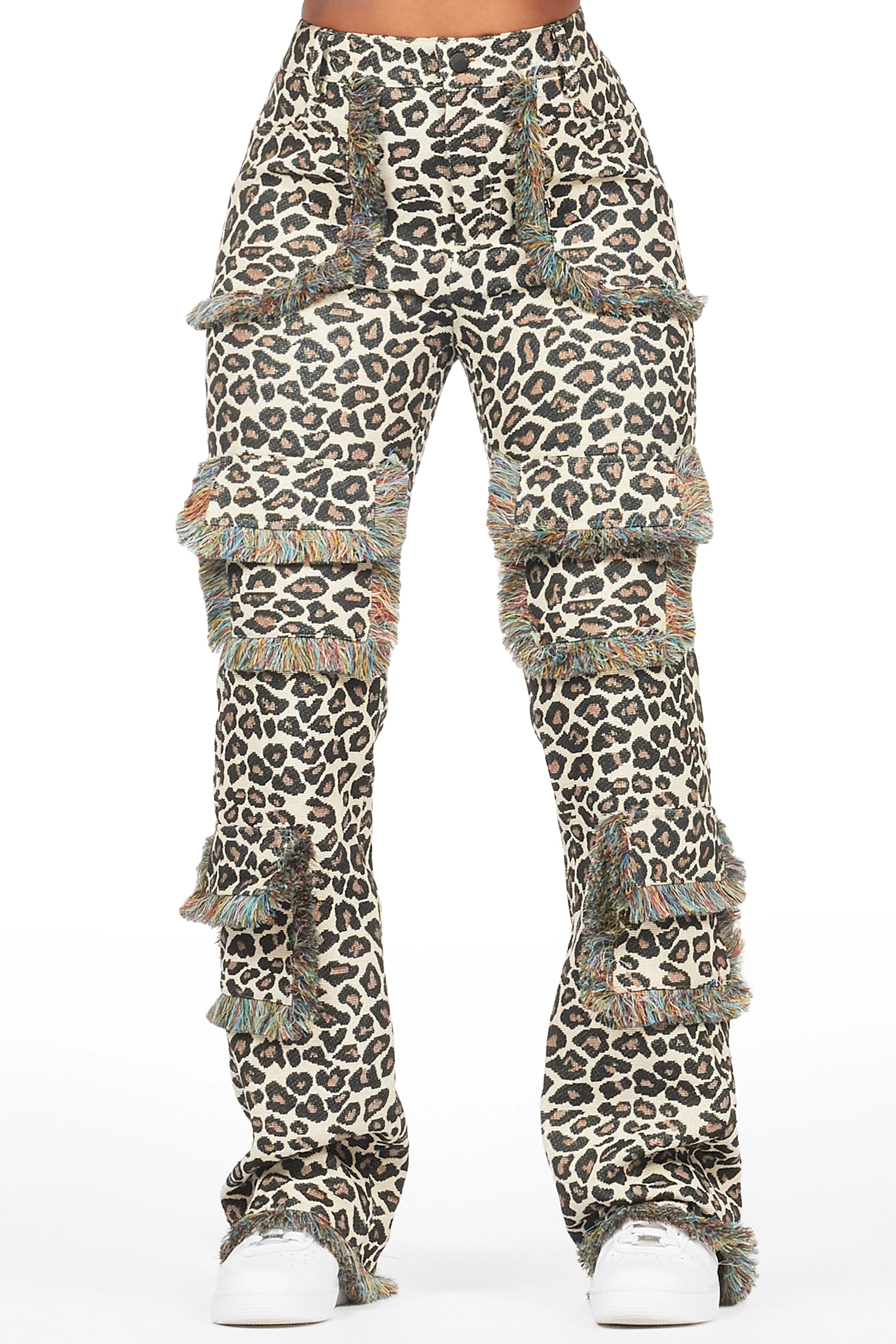 Camping JacketsJelissa Beige Cheetah Tapestry Stacked Pant