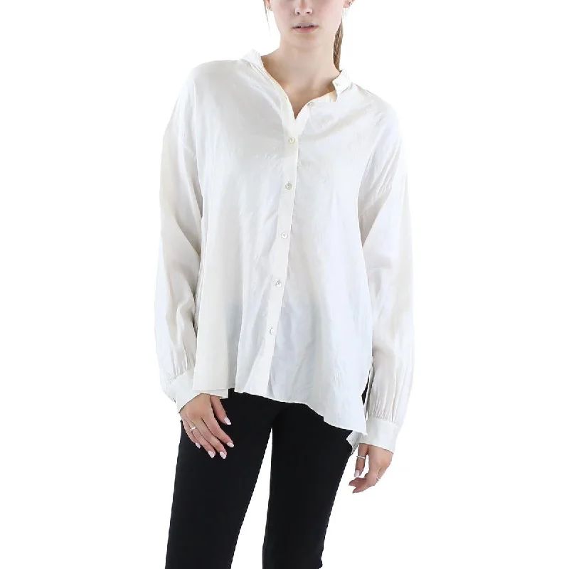 Womens Silk Button-Down TopUV resistance