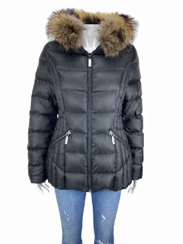 Dawn Levy Women's Nikki Down Puffer Parka Black Size MAdjustable brim