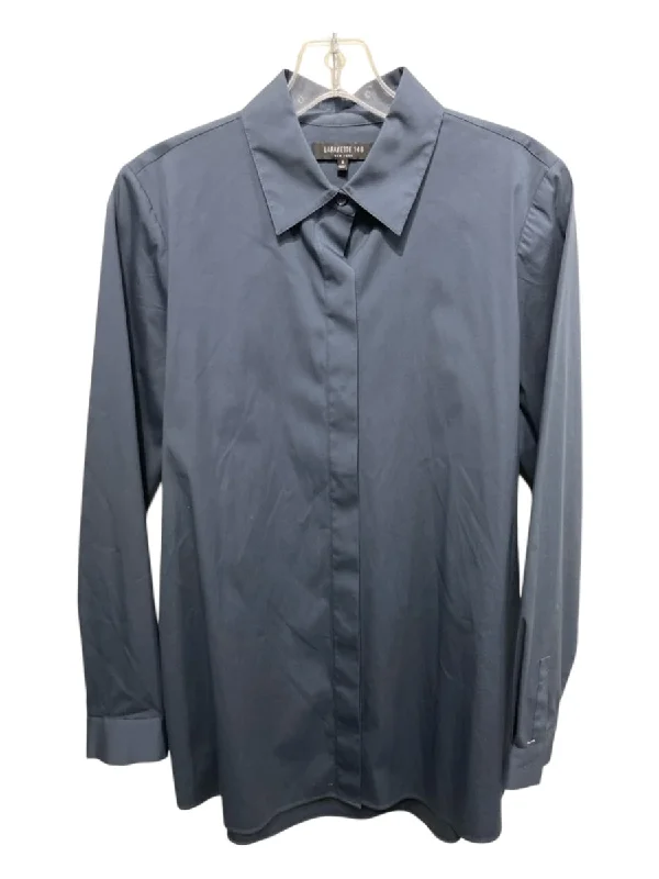 Lafayette 148 Size S Navy Cotton Button Down TopAnti-static treatment