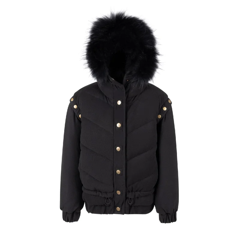 Manteau Jr. Black Kids Down Knit BomberAntistatic performance