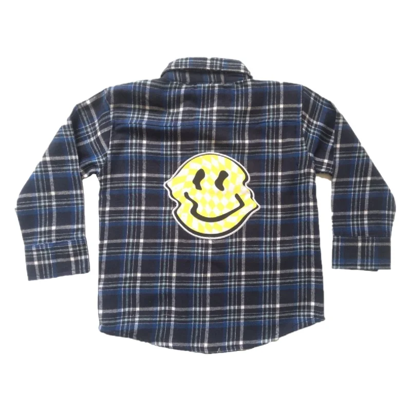 SMILEY FACE BUTTON DOWN FLANNELDown filling