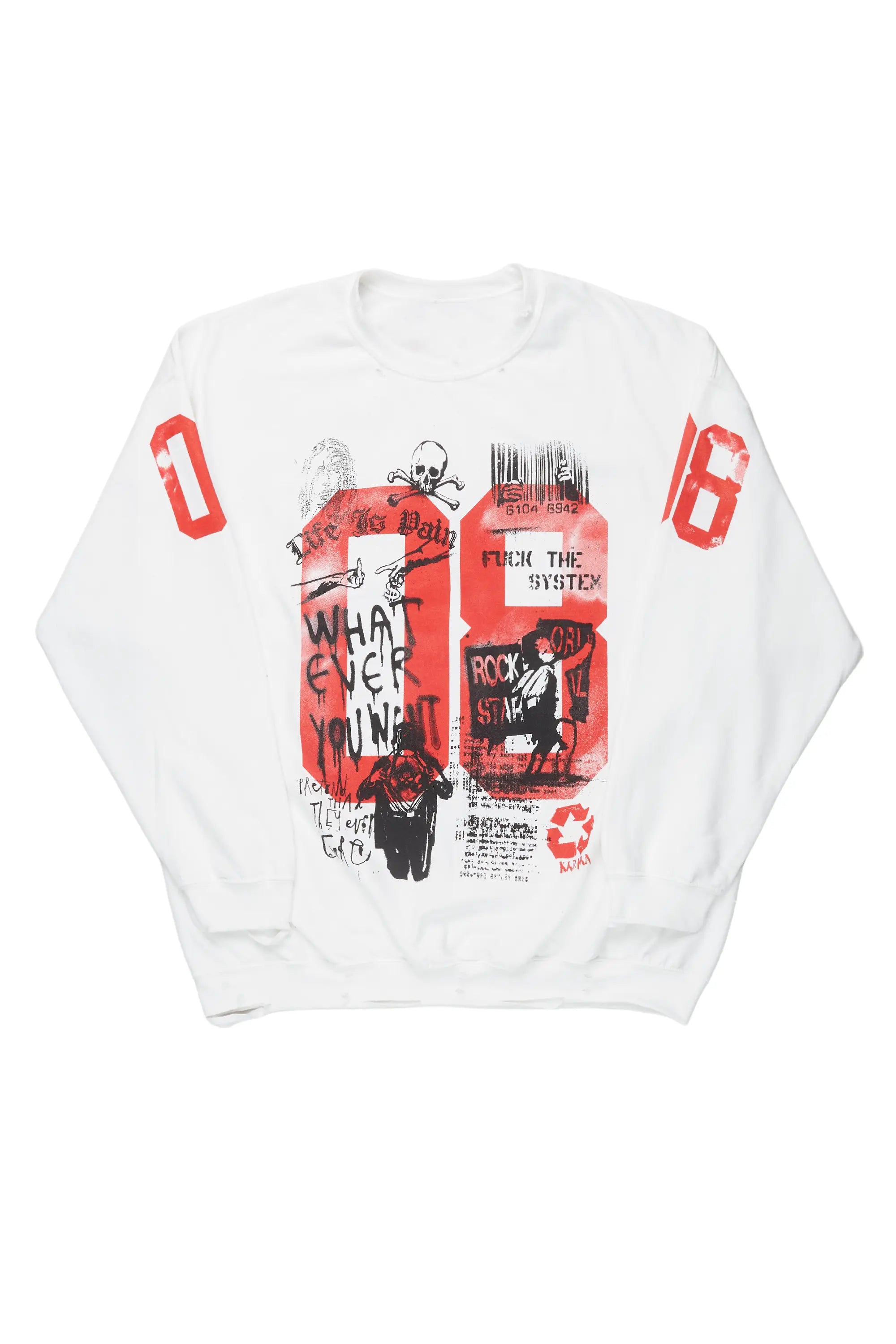 CrewneckvintageGrill White Graphic Crewneck