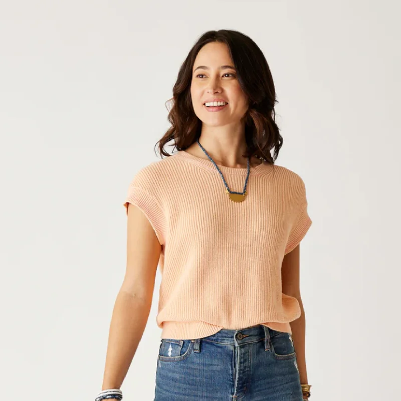 Boat Neck Knit TopsD Phoebe Sweater Top - peach