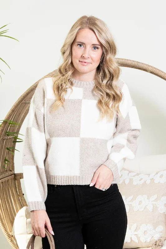 Zippered Knit Tops{ DEX } Colorblock Sweater