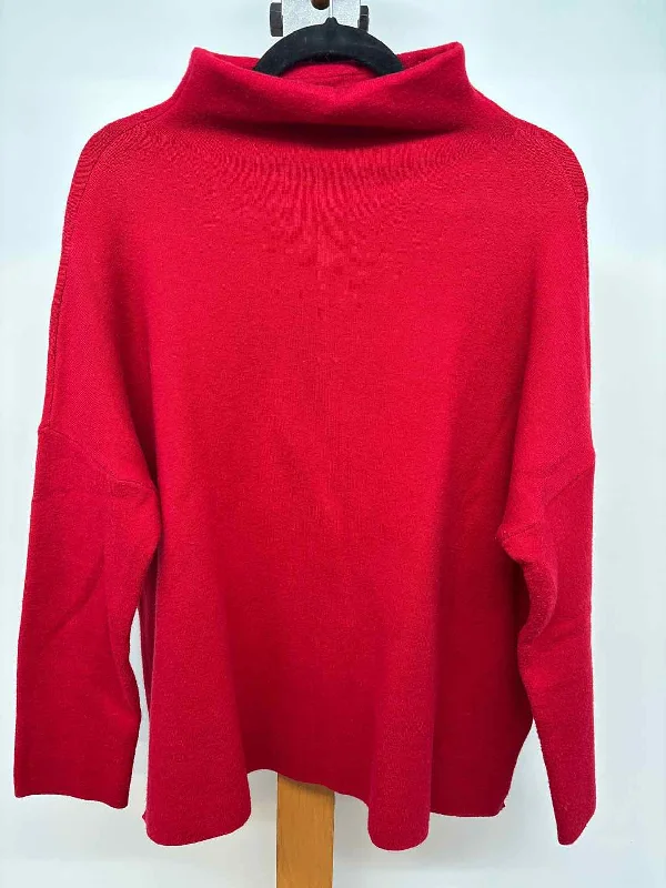 Cable Knit Topsj jill Women's Size M Red Solid Sweater