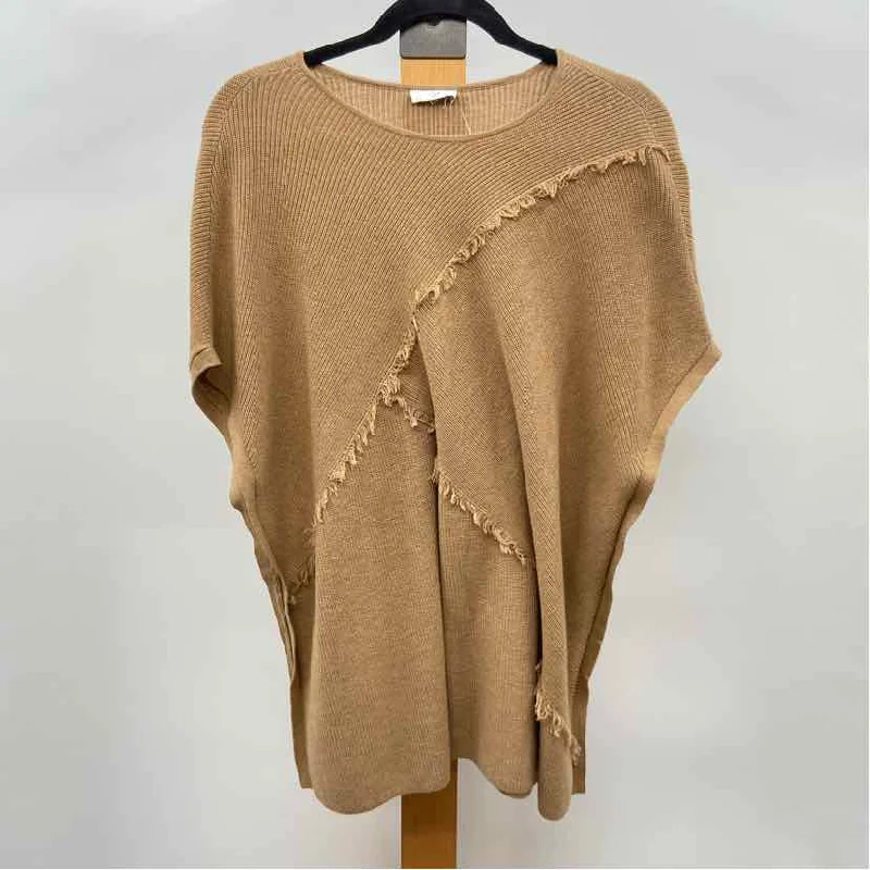 V-Neck Knit TopsJJill Women's Size M Tan Solid Sweater