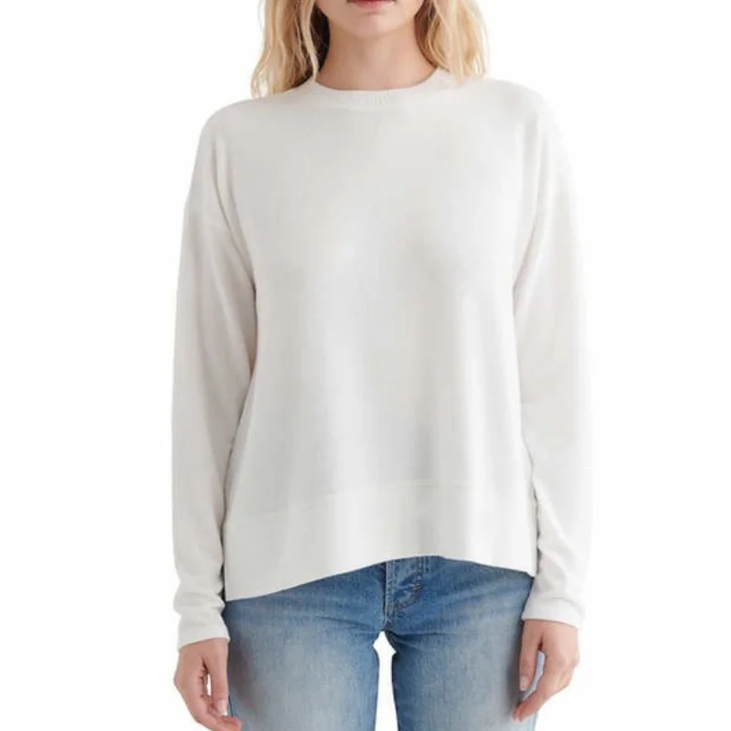 High-Fashion Knit TopsLucky Brand Women's Ultra Soft Cloud Jersey Wrinkle Free Lightweight Sweater Top