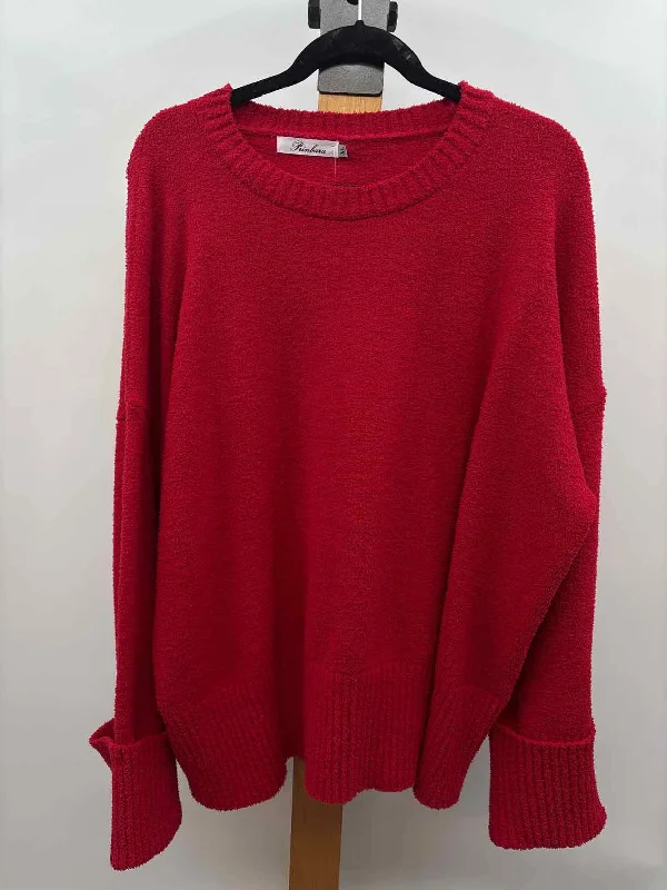 Beaded Knit TopsPrinbara Women's Size XL Red Solid Sweater