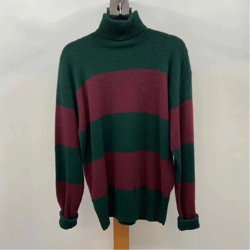 Embroidered Knit TopsRalph Lauren Women's Size M Green Color Block Sweater