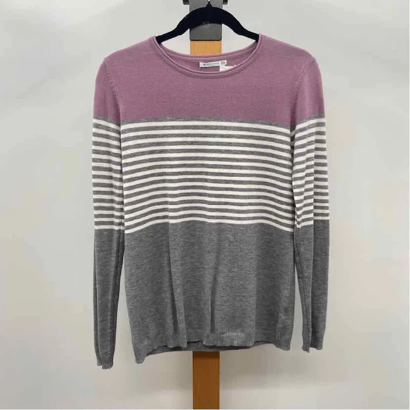 Organic Cotton Knit TopsStaccato Women's Size XS Mauve Stripe Sweater