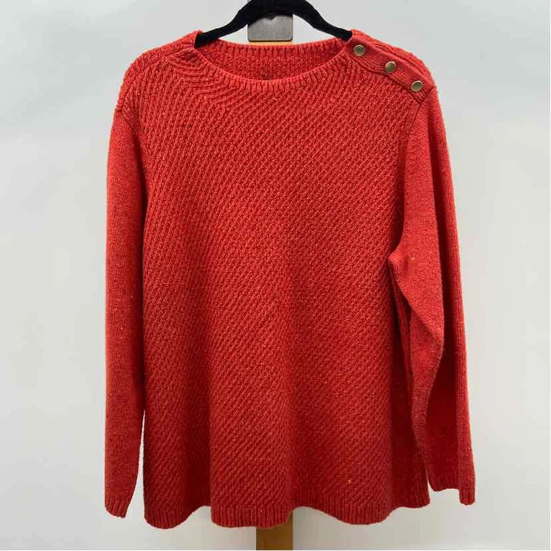 Studded Knit TopsTalbots Women's Size 2X Burnt Orange Textured Sweater