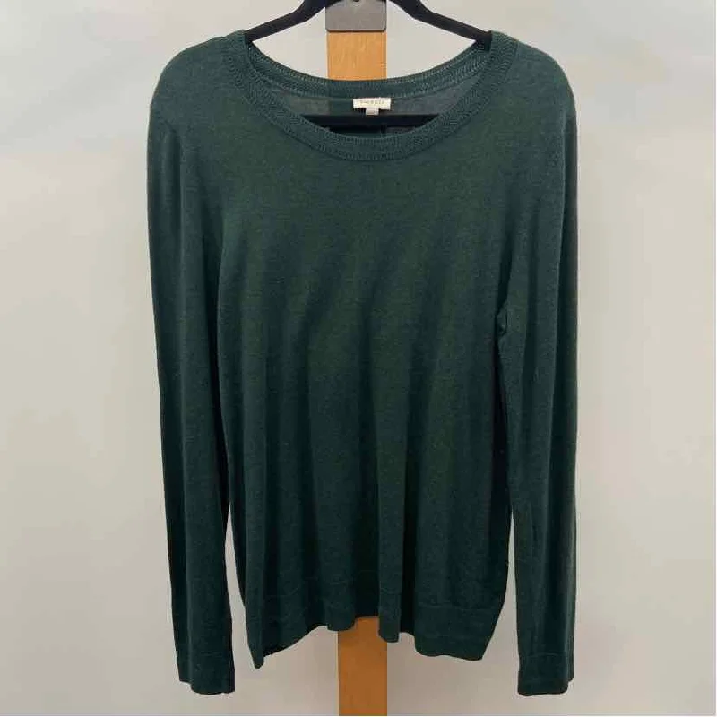 Graphic Knit TopsTalbots Women's Size L Green Solid Sweater