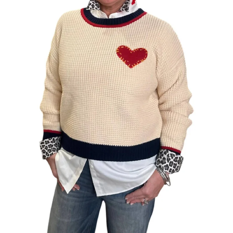 Glitter Knit TopsKissa Love Sweater In Ivory