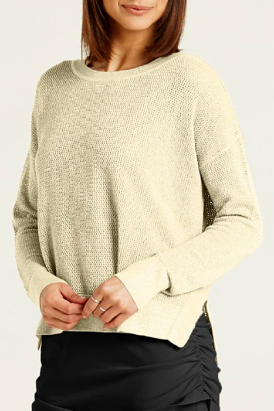 Silk Knit TopsPlanet Pima Cotton Metallic Mini Seed Stitch Sweater