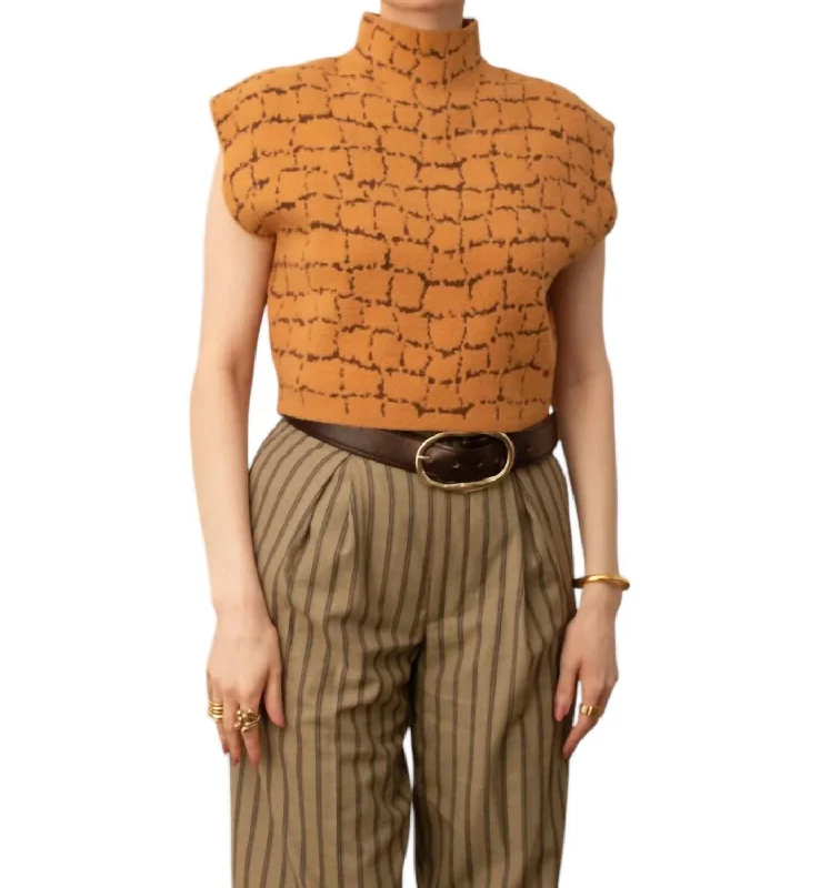 Beaded Knit TopsTetra Top In Cheddar/chocolate